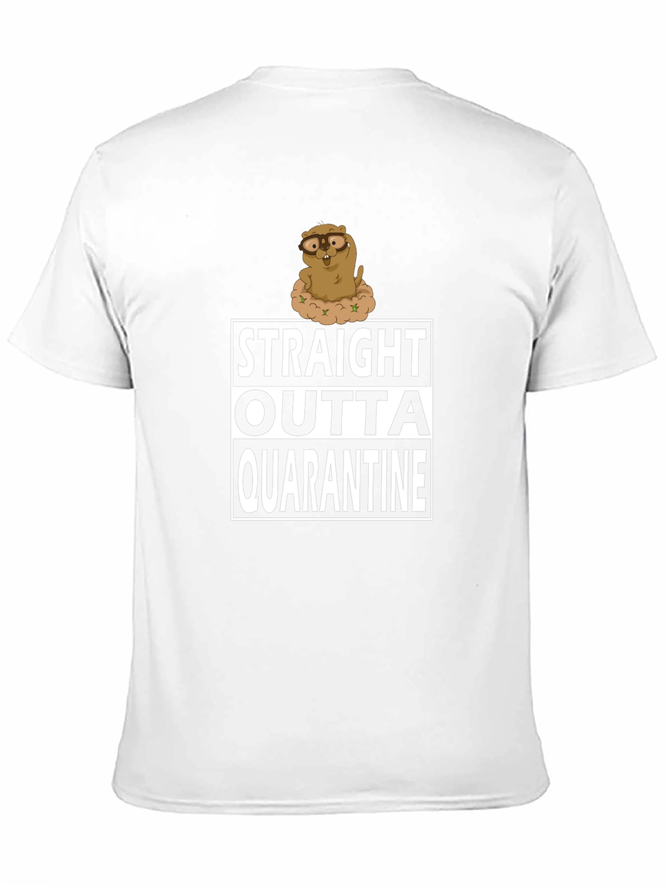 Black Straight Outta Quarantine T-Shirt Funny Groundhog view 11