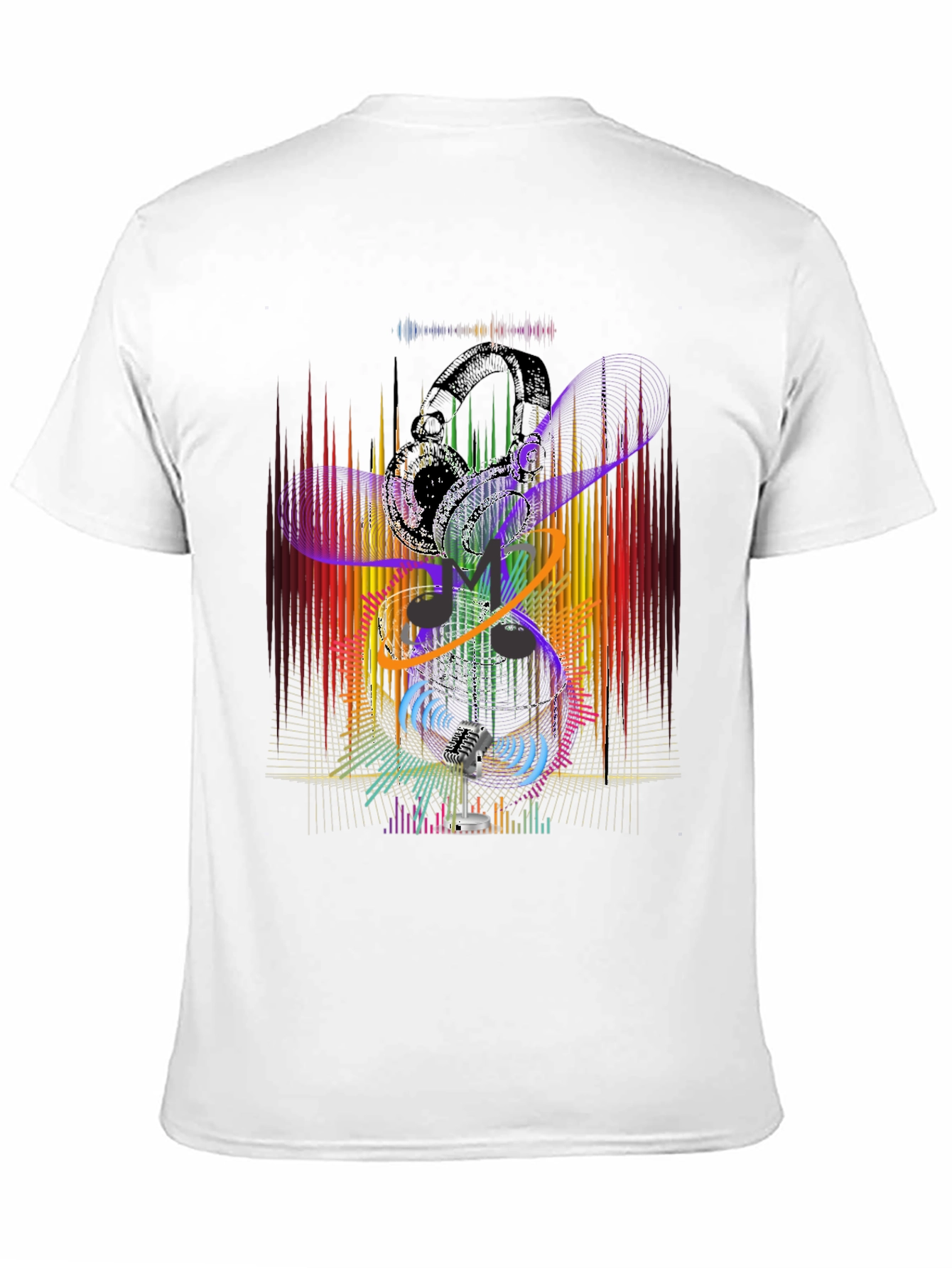 Black Abstract Music Graphic Black T-Shirt view 11