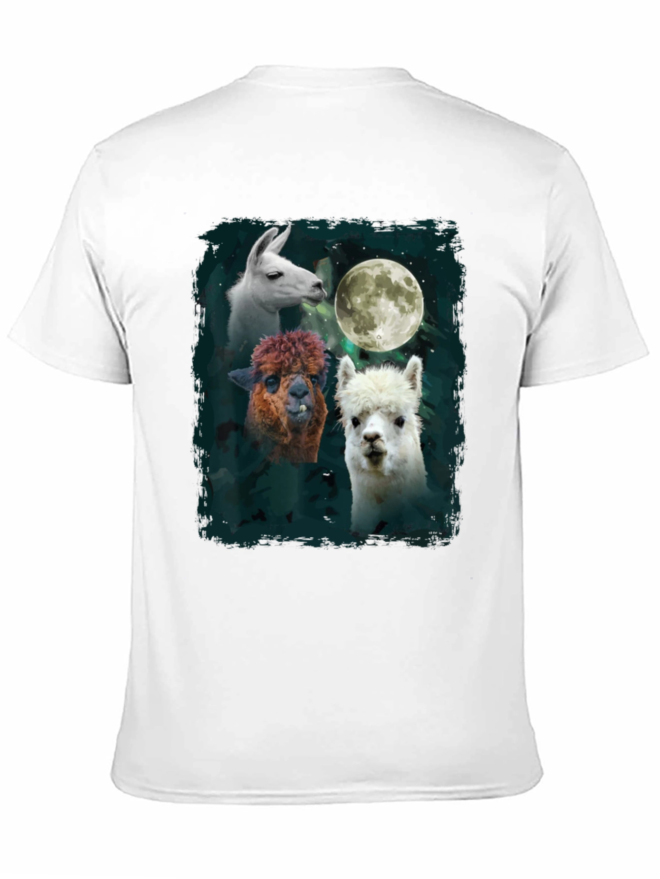 Black Llama Moon T-Shirt - Unique Animal Graphic Tee view 11