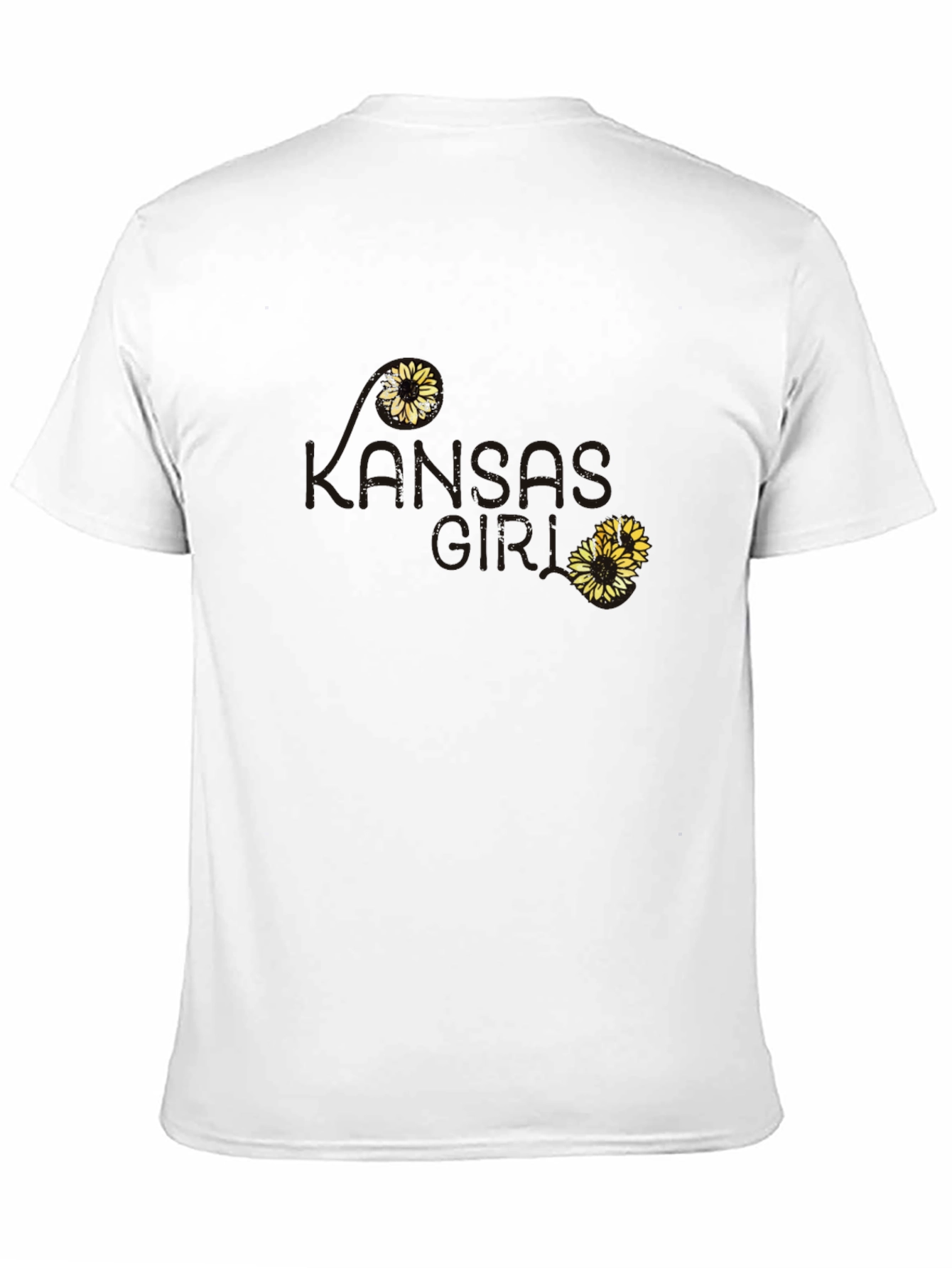 Black Kansas Love Sunflower T-Shirt - Soft Black Cotton Tee view 11