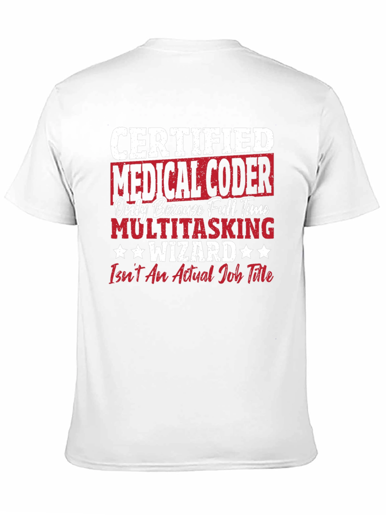 Black Medical Coder Multitasking Wizard Graphic Tee view 11
