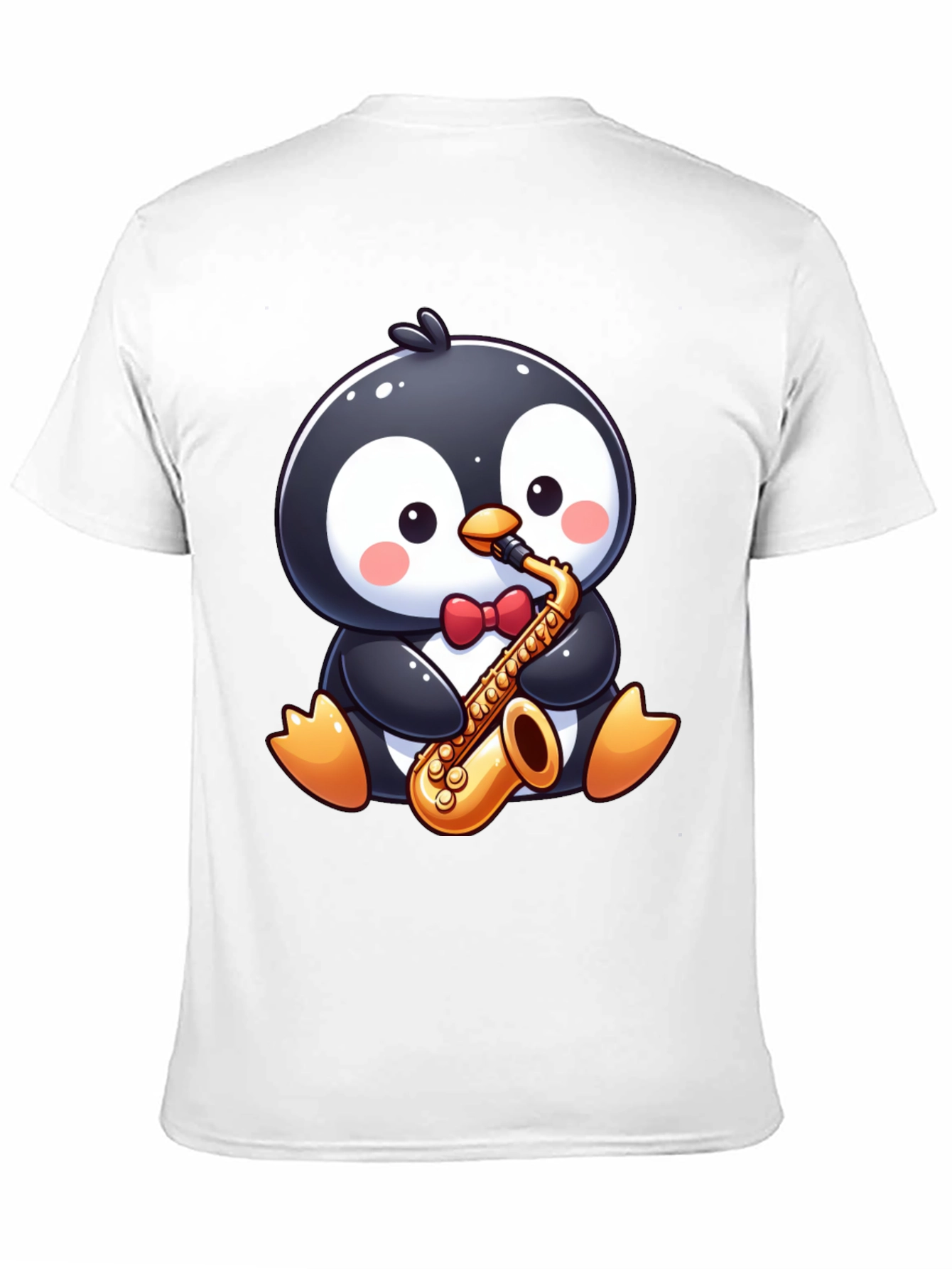 Black Penguin Sax Player T-Shirt view 11
