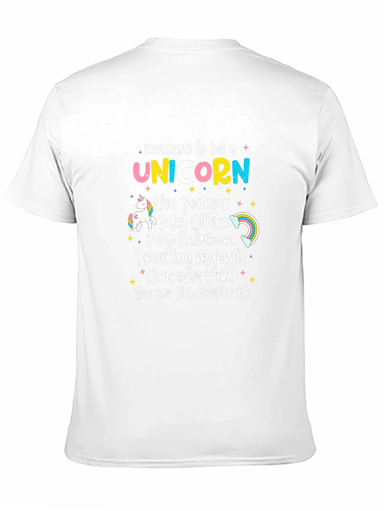 Black Reasons to Be a Unicorn T-Shirt - Black view 11