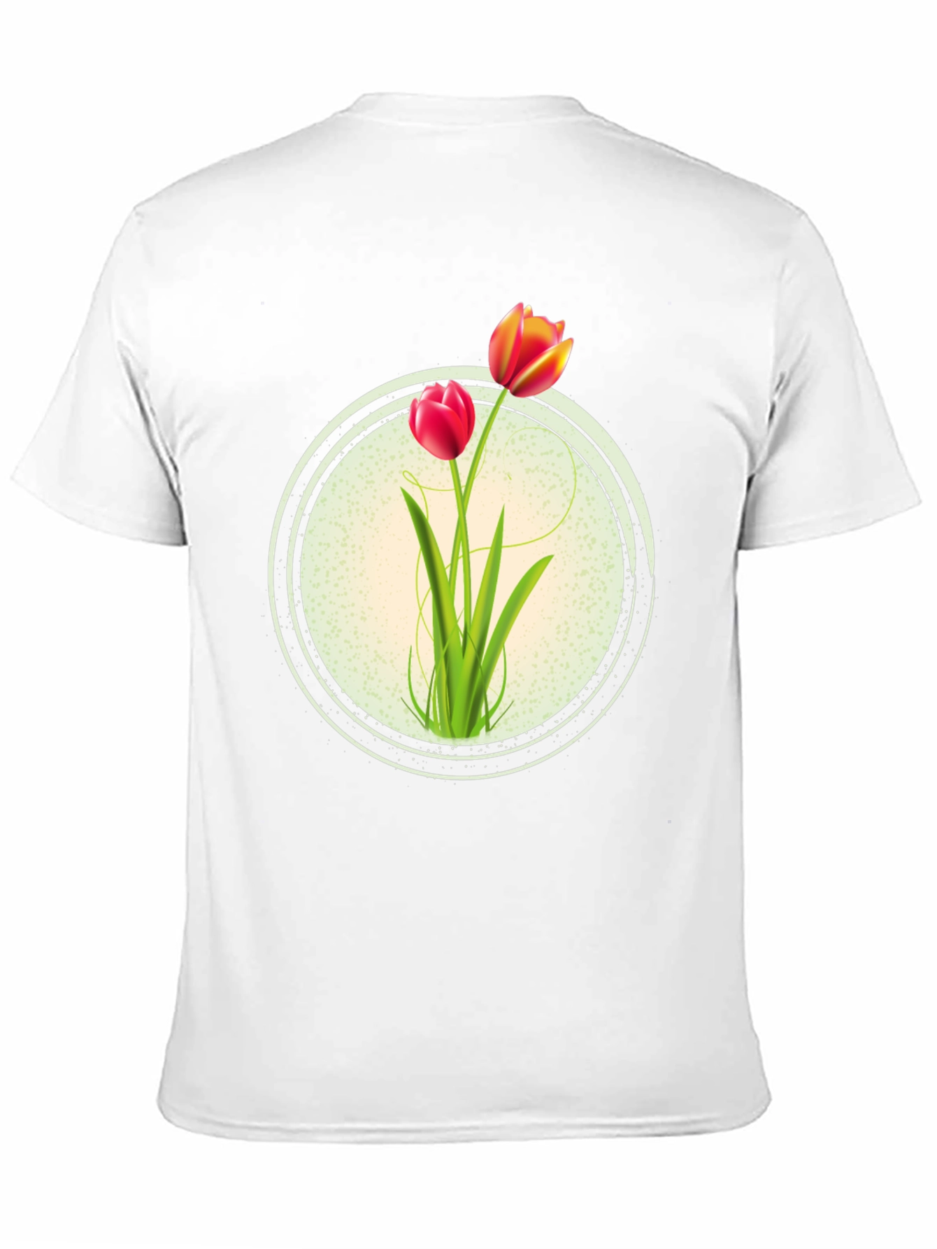 Black Floral Tulip Graphic Print Crew Neck T-Shirt view 11