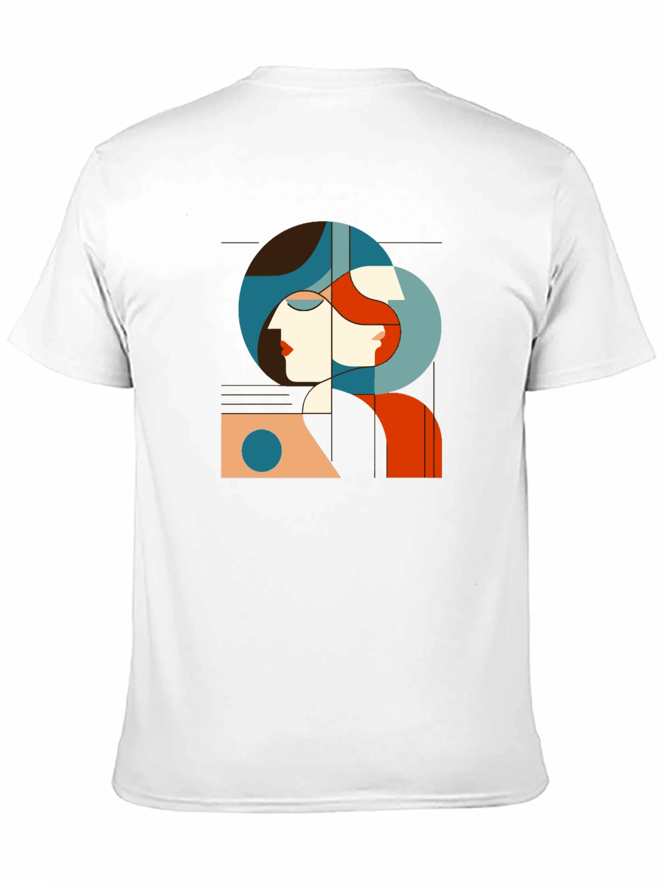 Black Abstract Woman Graphic Tee - Unisex Black T-Shirt view 11