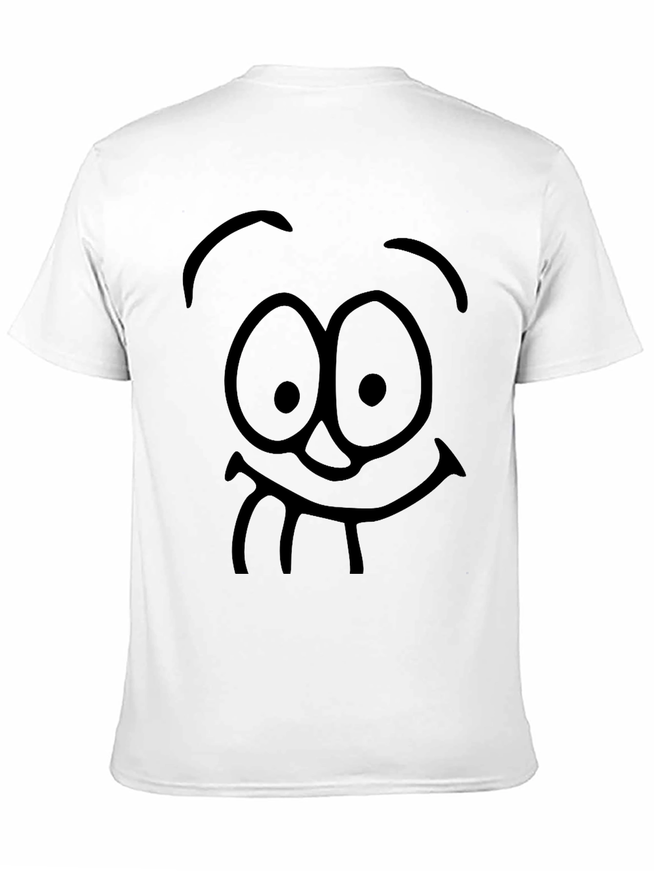 Black Funny Cartoon Face Black Graphic T-Shirt view 11