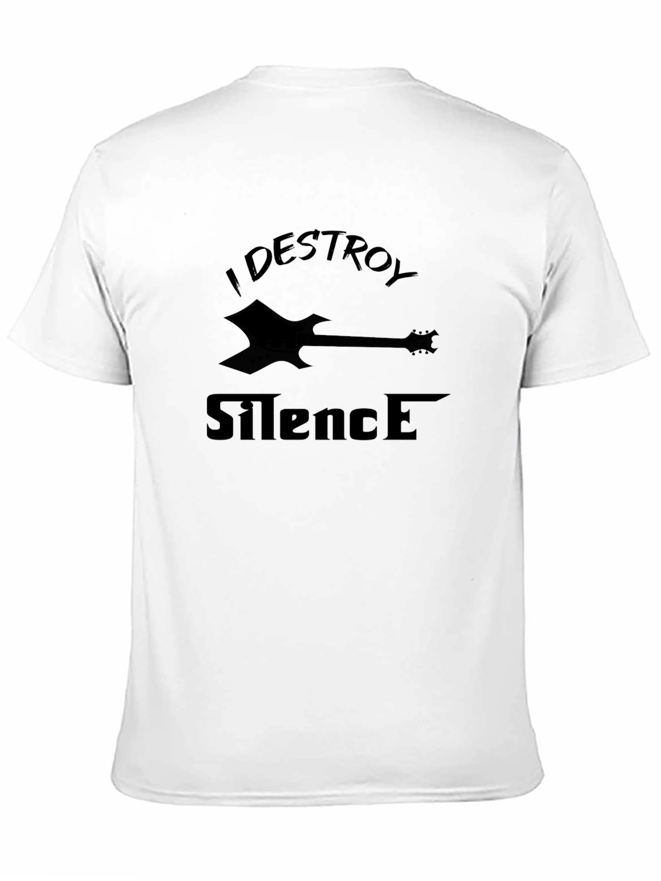 Black I Destroy Silence Guitar T-Shirt view 11