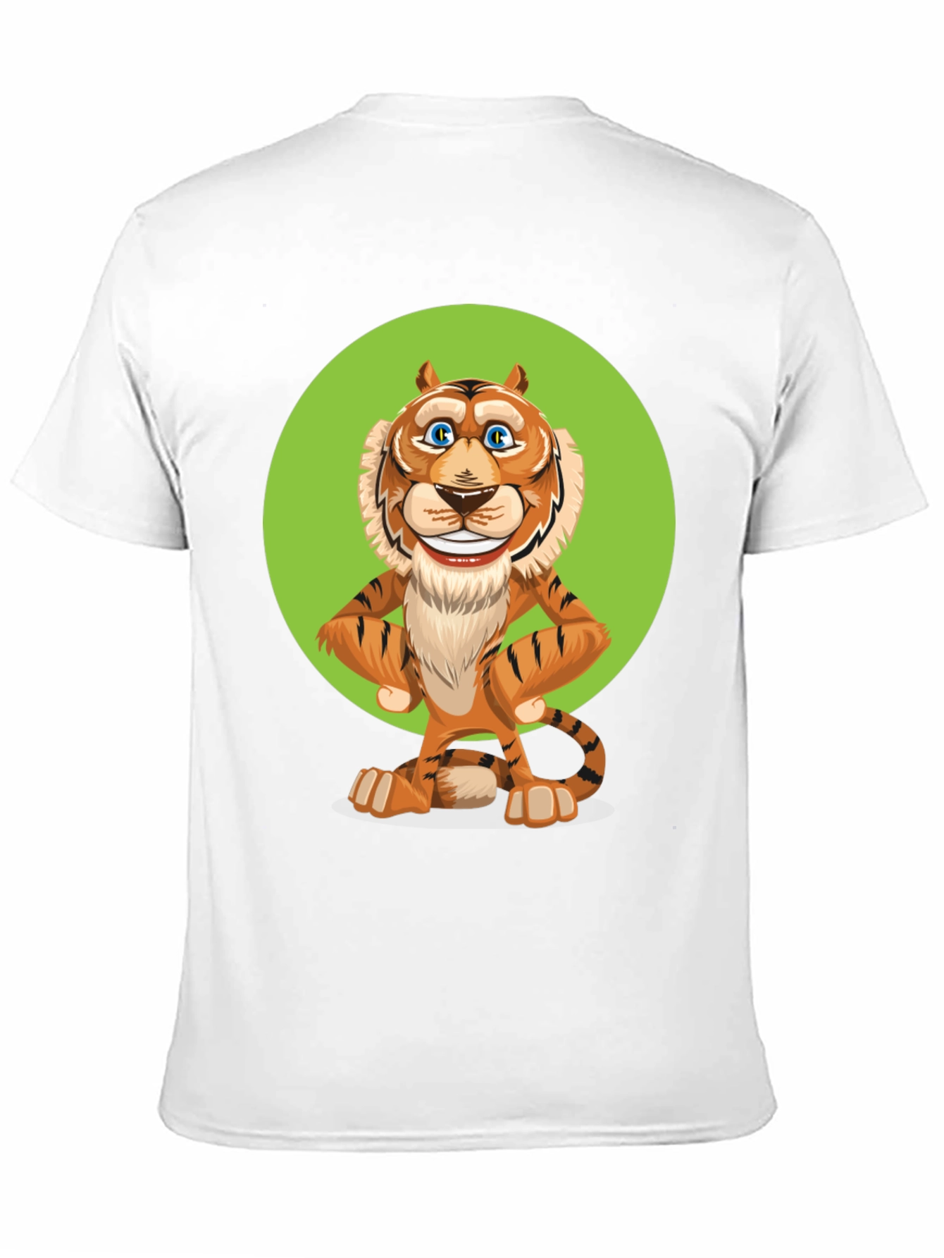 Black Cartoon Tiger Graphic Tee - Unisex Black T-Shirt view 11