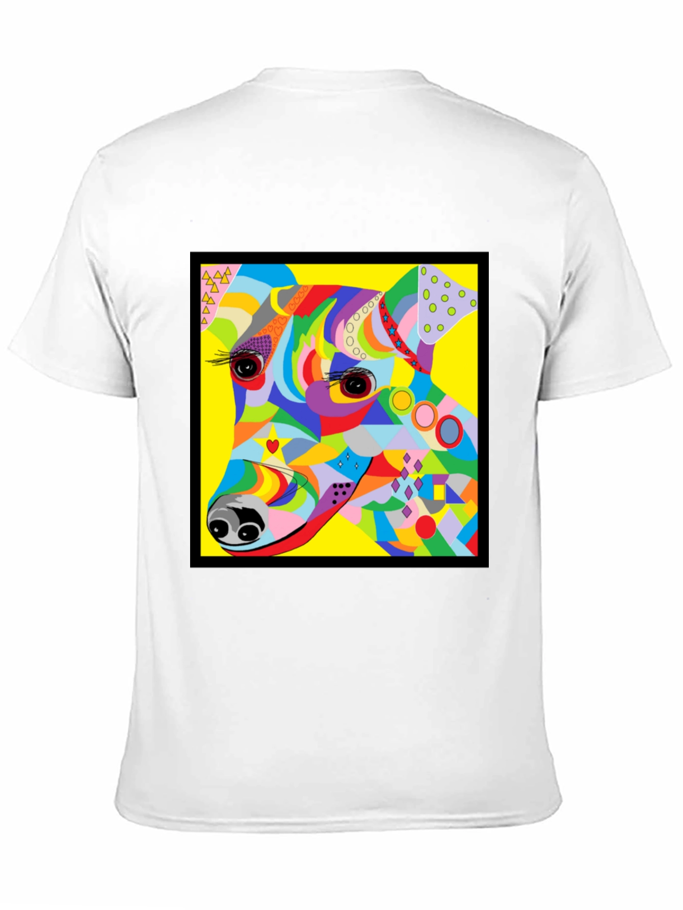 Black Colorful Dog Graphic Tee - Artistic Pup Print view 11