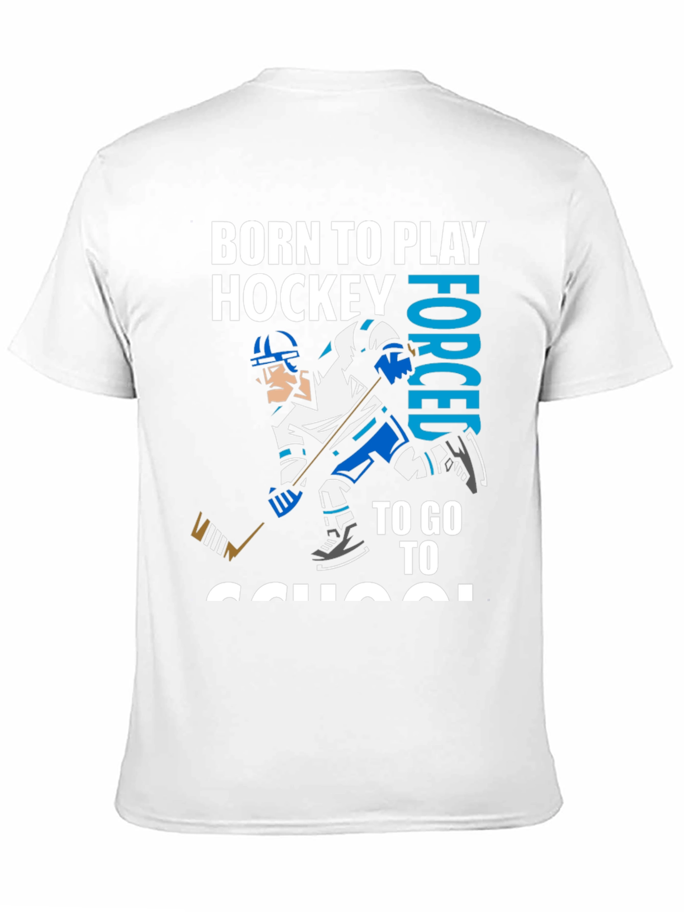 Black Born To Play Hockey T-Shirt view 11