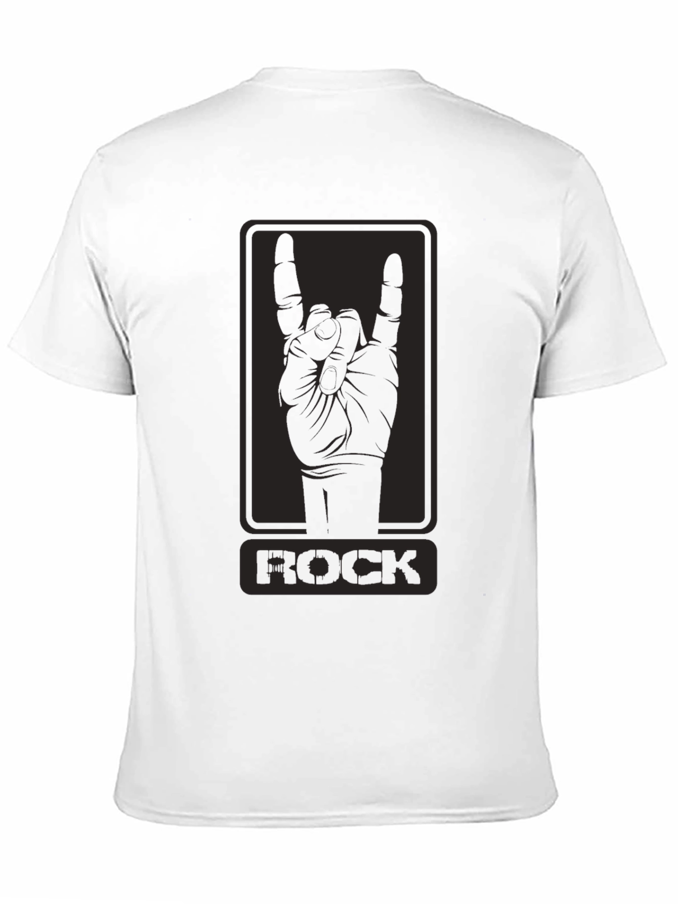 Black Rock On! Black Graphic Tee - Rock Hand Sign view 11