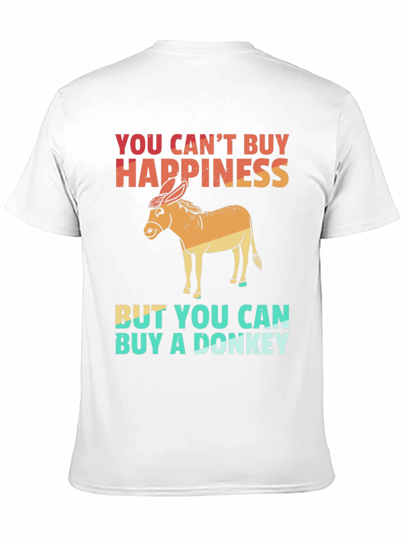 Black Funny Donkey Graphic Tee - You Can't Buy Happiness view 11