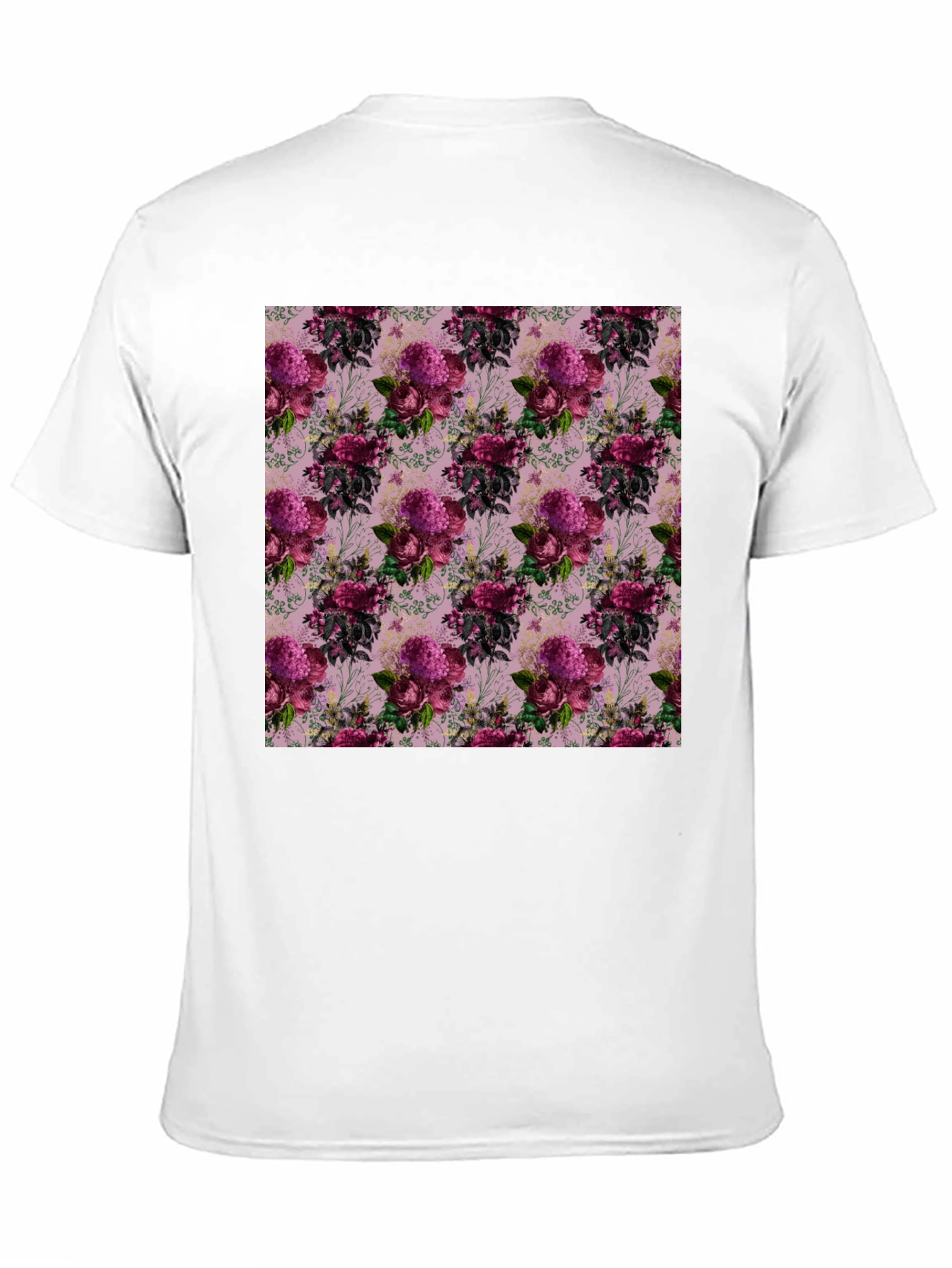 Black Floral Pattern Black T-Shirt view 11