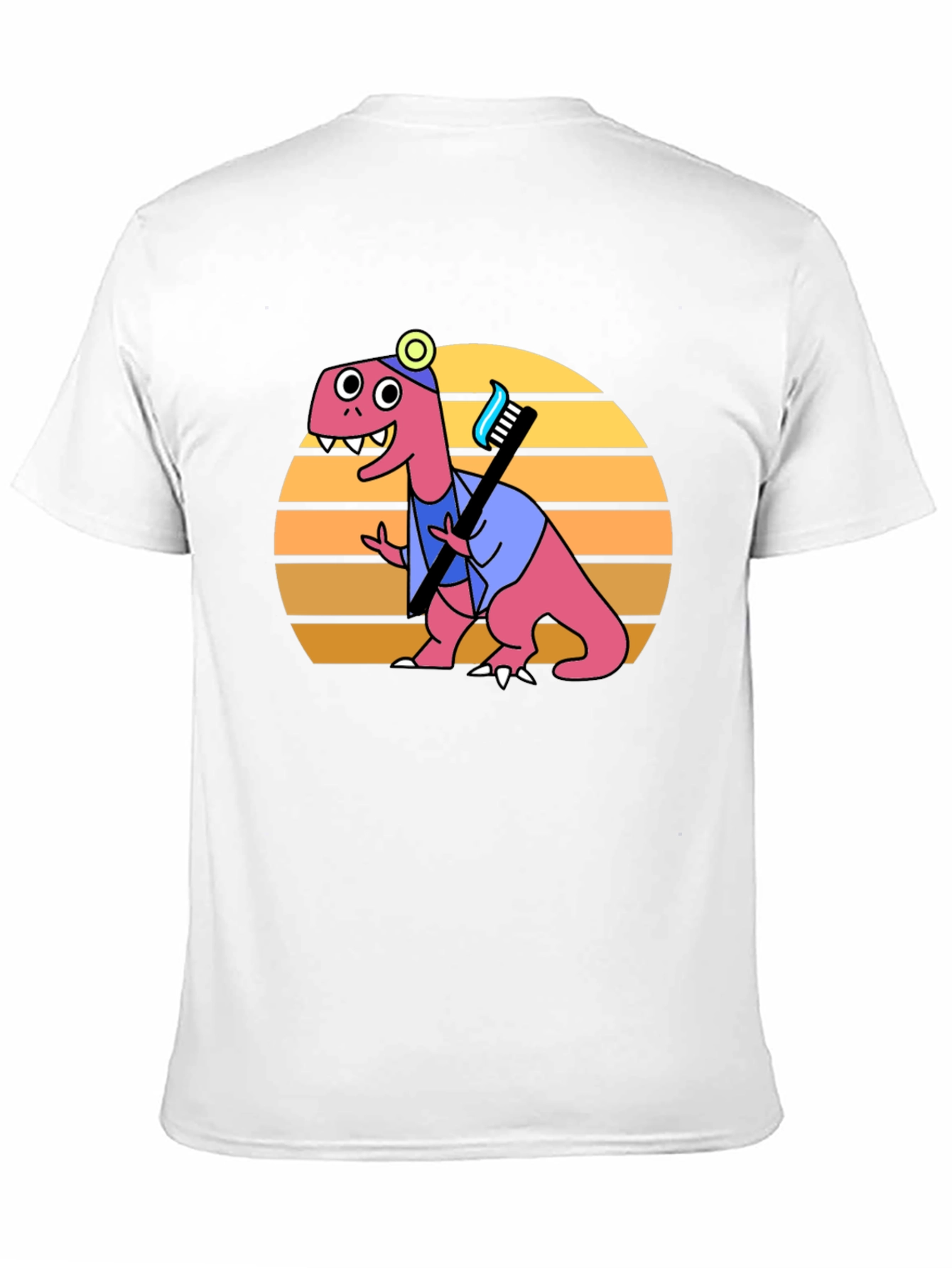Black Dino Dentist T-Shirt - Novelty Graphic Tee view 11