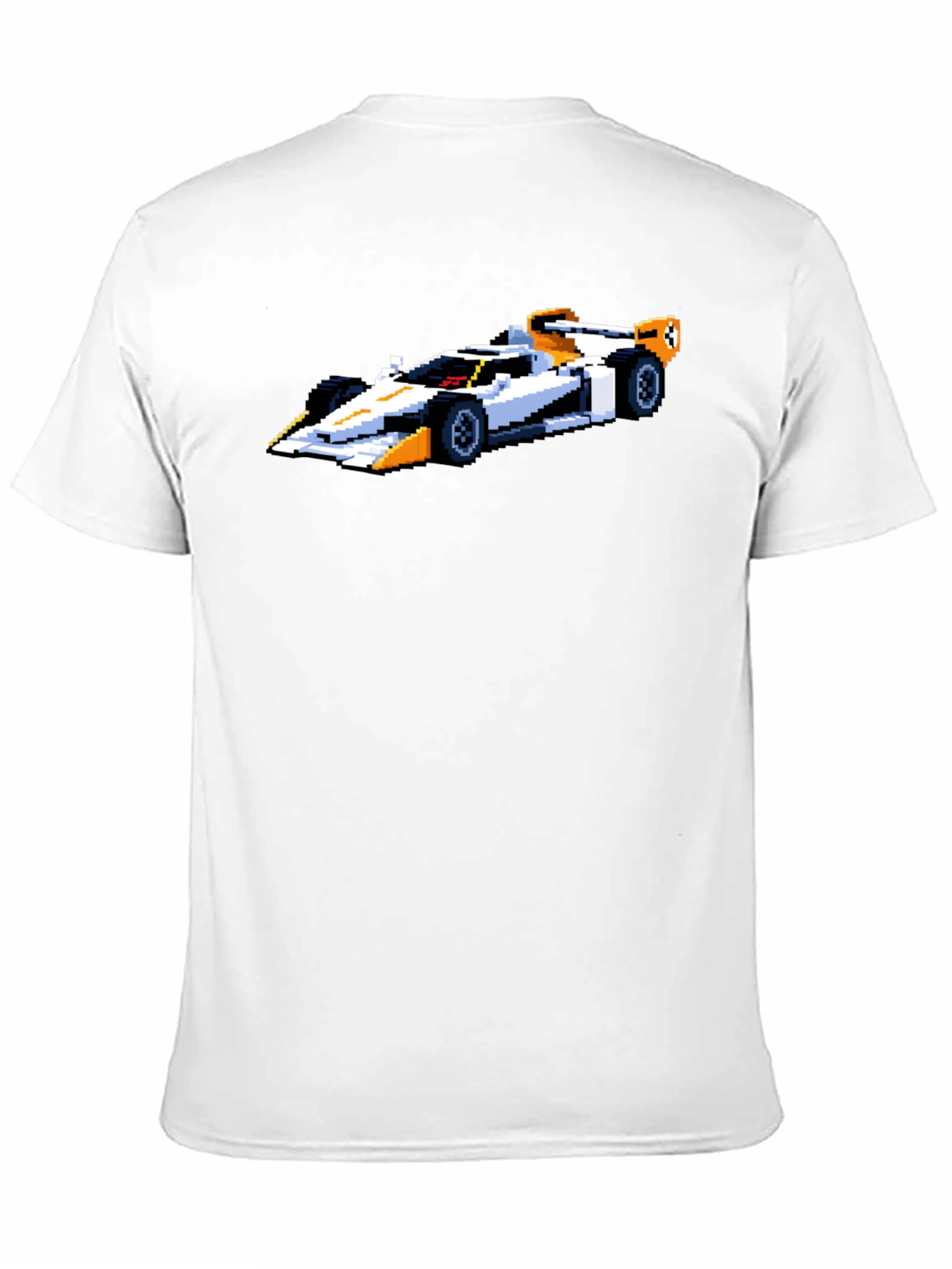 Black Retro Pixel Racer T-Shirt - Black Cotton Tee view 11