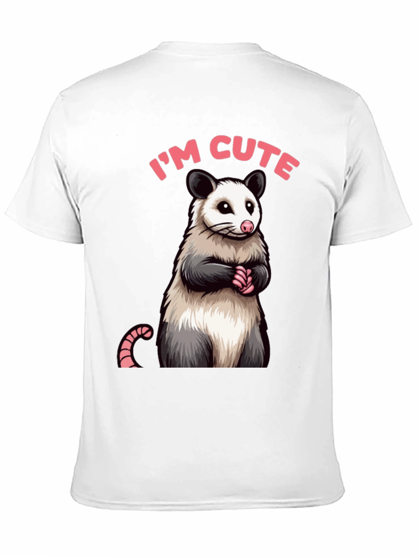 Black Cute Opossum Graphic Tee Shirt view 11