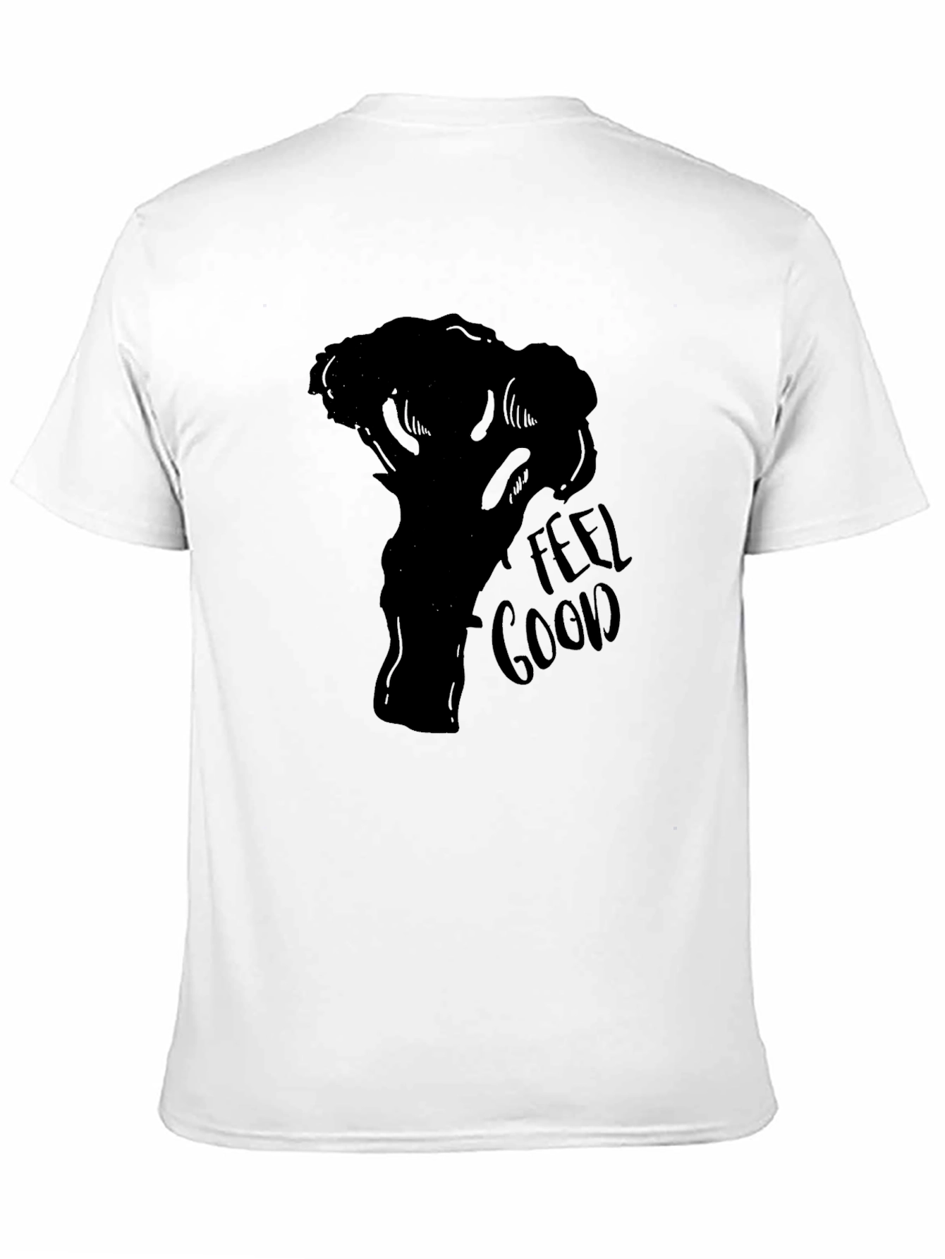 Black Feel Good Broccoli Graphic Tee - Black Cotton T-Shirt view 11