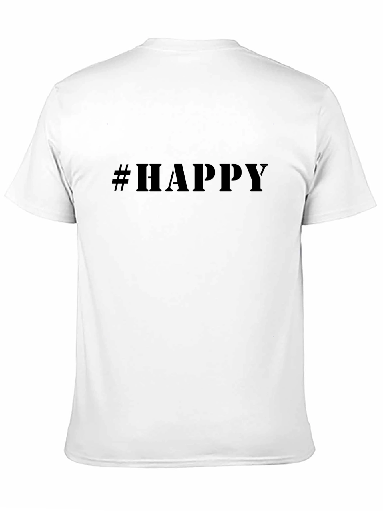 Black #Happy Graphic Tee - Unisex Black T-Shirt view 11