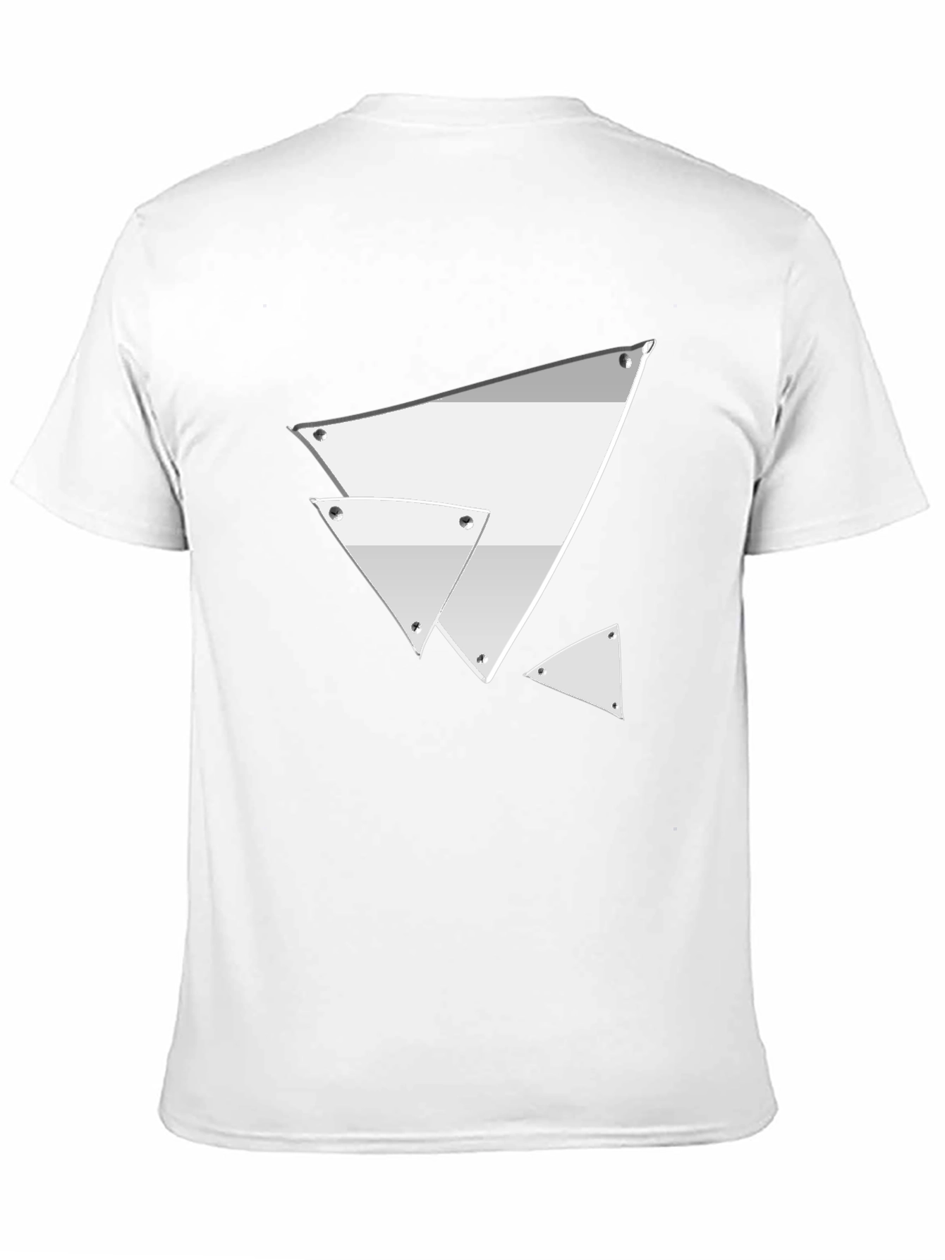Black Modern Geometric Triangle Graphic Tee - Black view 11