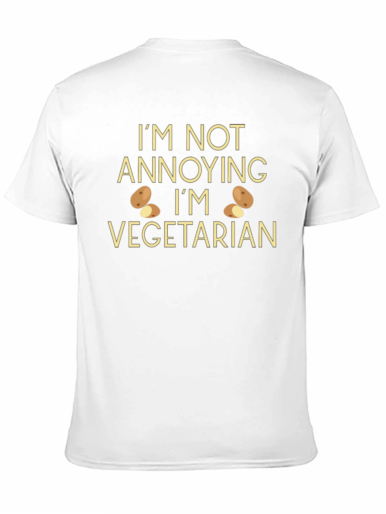 Black Funny Vegetarian T-Shirt - Potato Design view 11