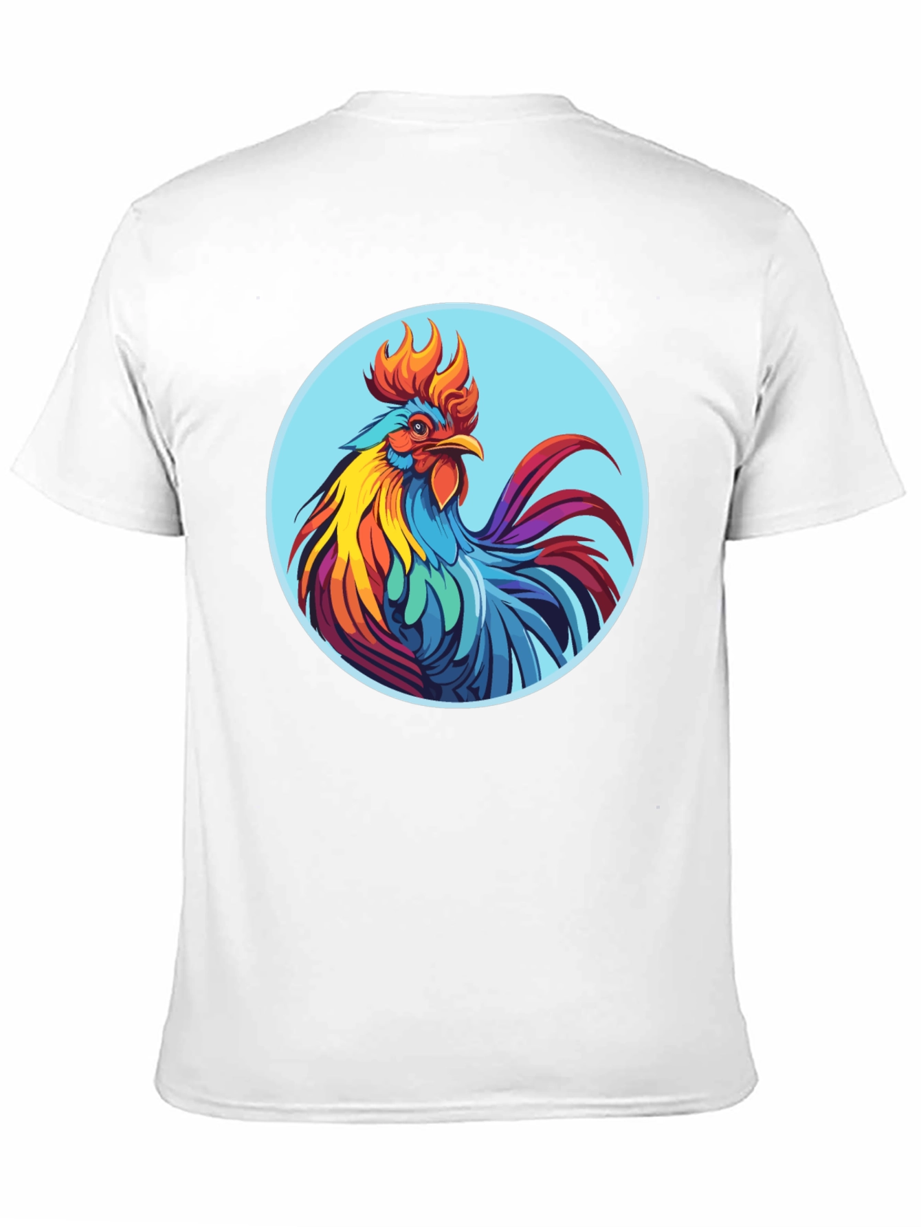 Black Rooster Graphic Tee - Bold Black Cotton T-Shirt view 11