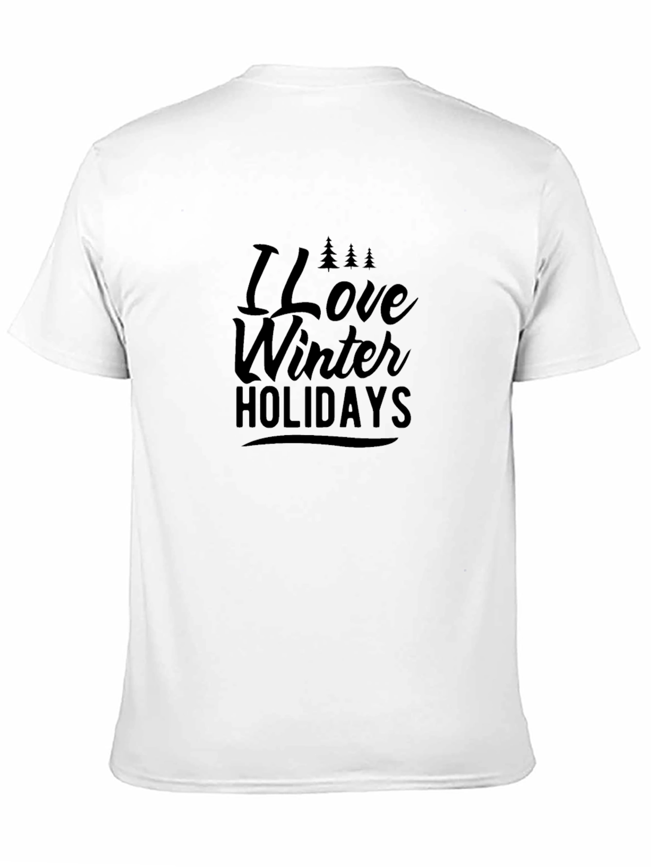 Black Winter Holidays Black T-Shirt view 11