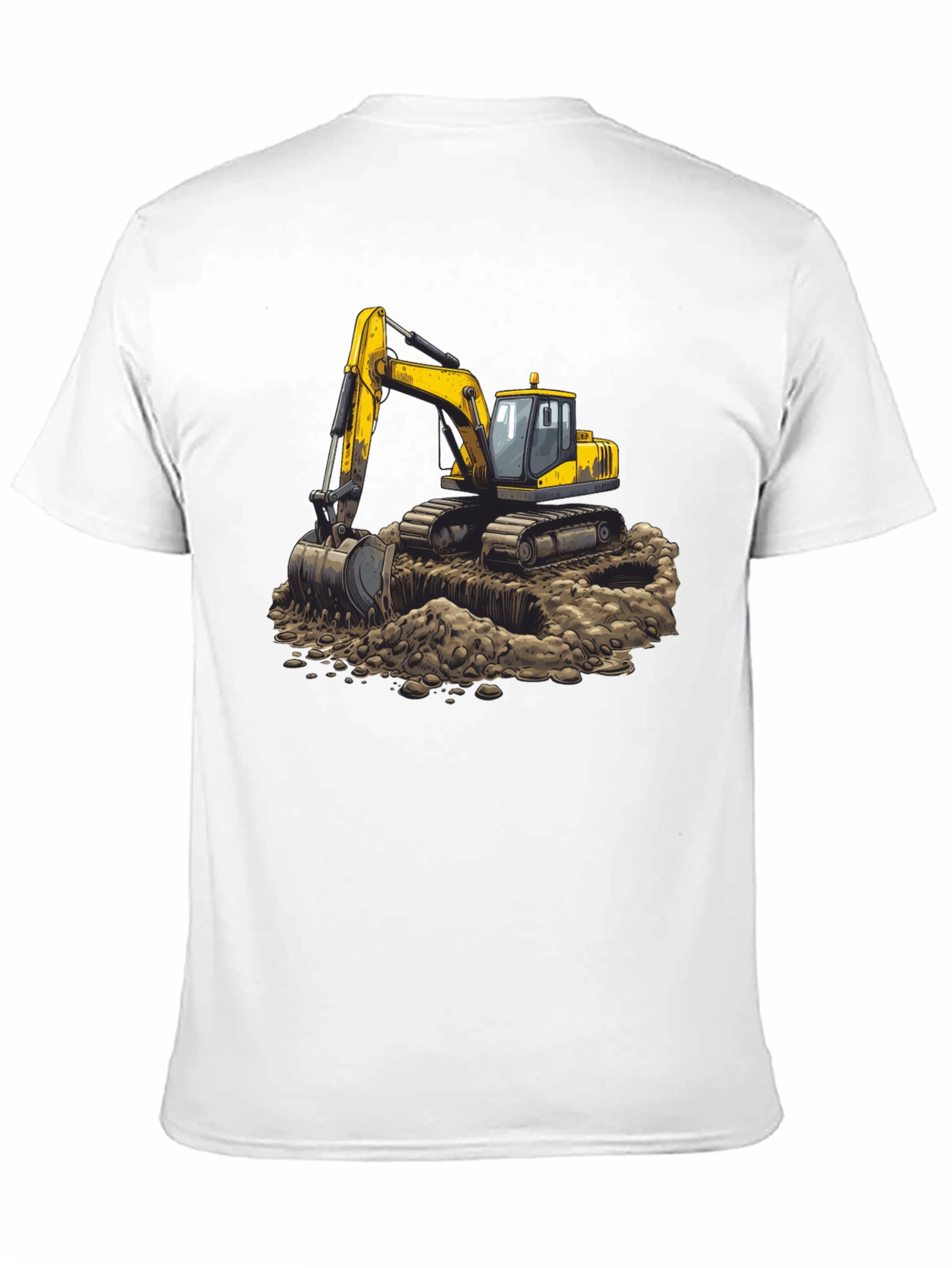 Black Excavator Graphic Tee - Construction Crew Shirt view 11