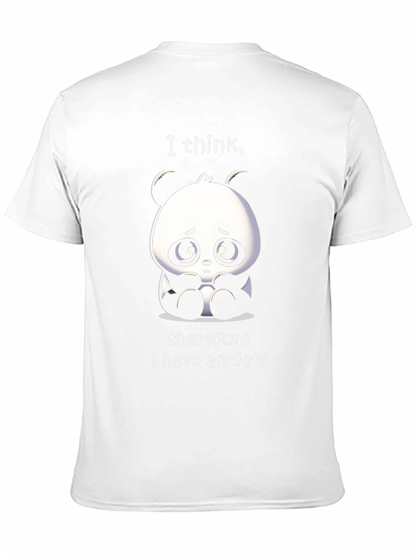 Black Anxiety Panda T-Shirt - Funny Graphic Tee view 11