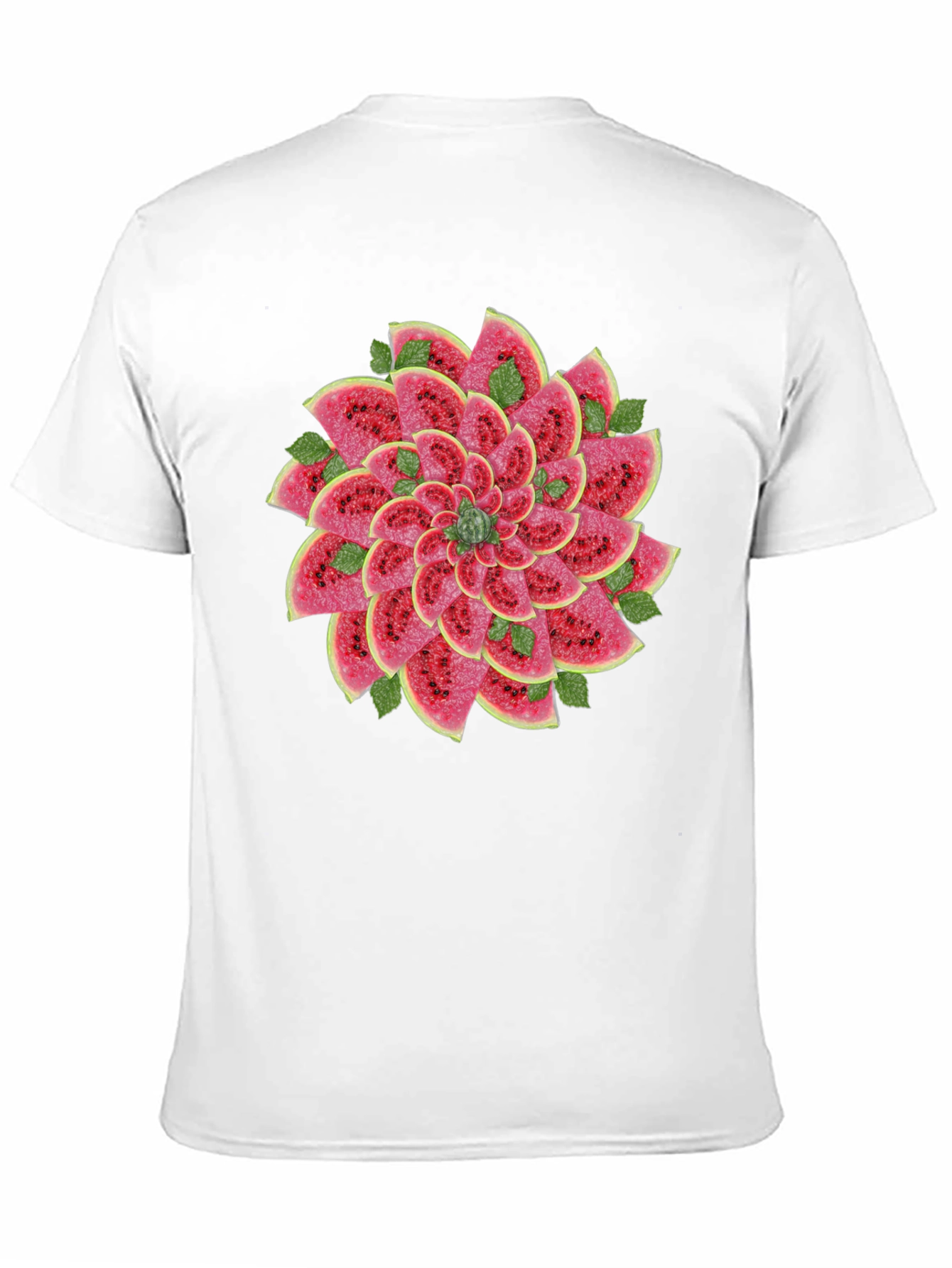 Black Watermelon Slice Flower Graphic Black T-Shirt view 11
