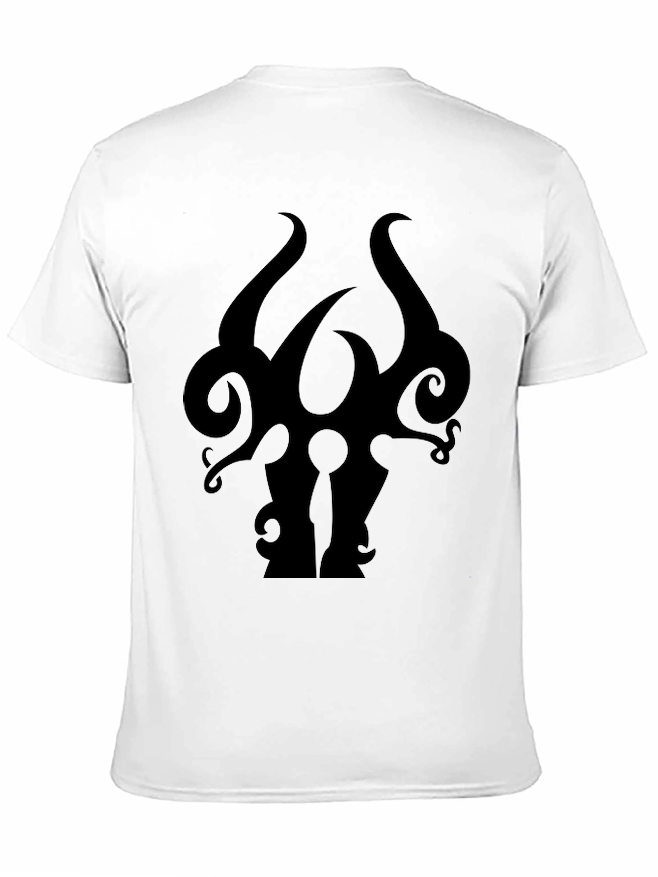 Black Men's Black Graphic Tee - Abstract Silhouette Design view 11