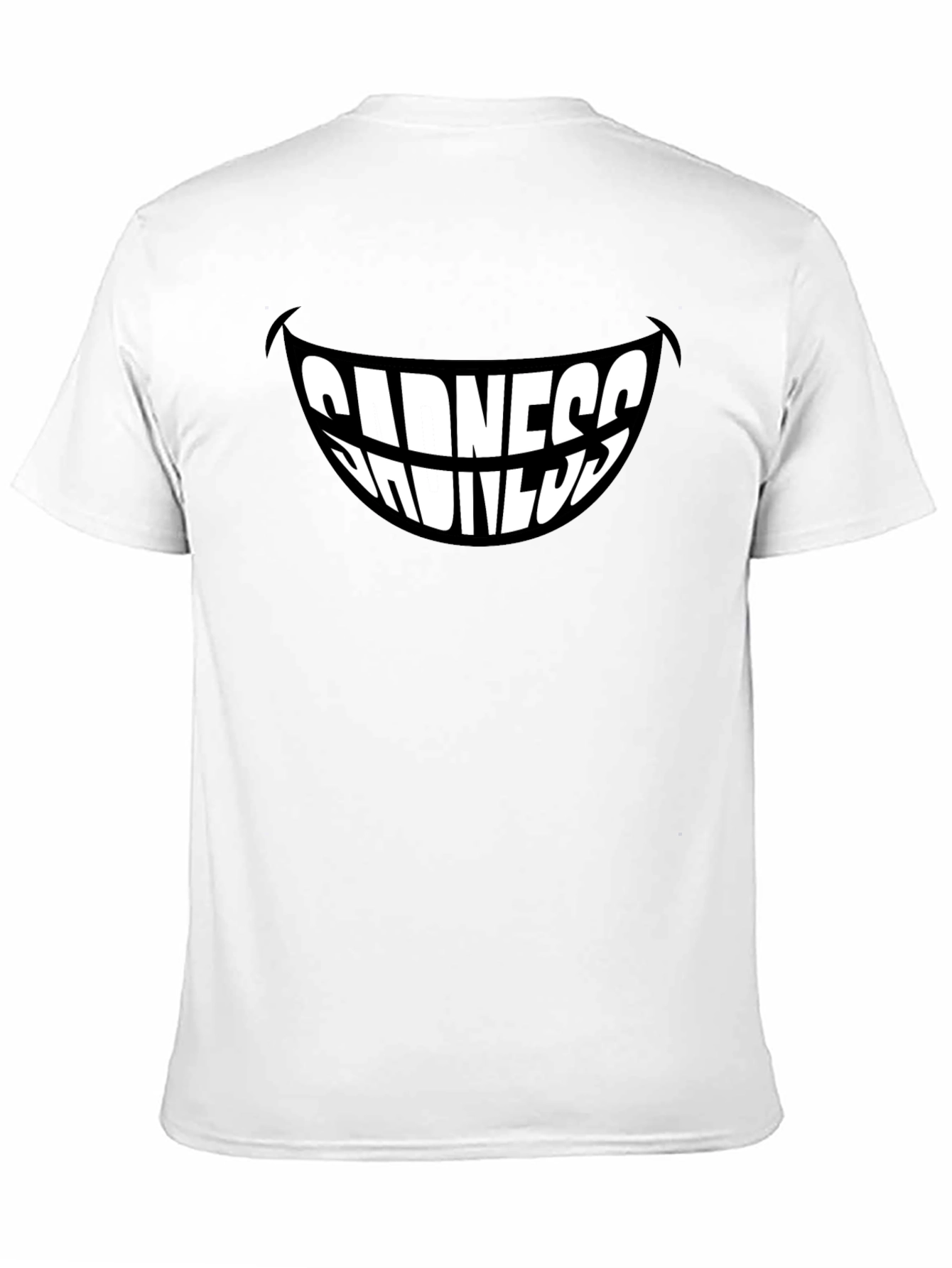 Black Sadness Smiles Graphic T-Shirt - Black, Stylish Men's Tee view 11