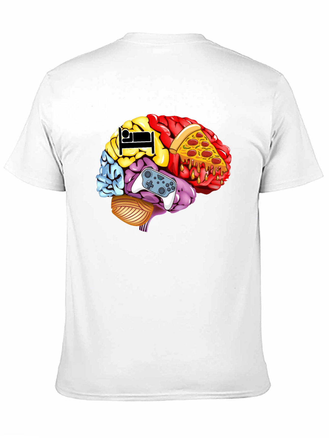 Black Brain Food Gamer T-Shirt - Men's Black Graphic Tee view 11