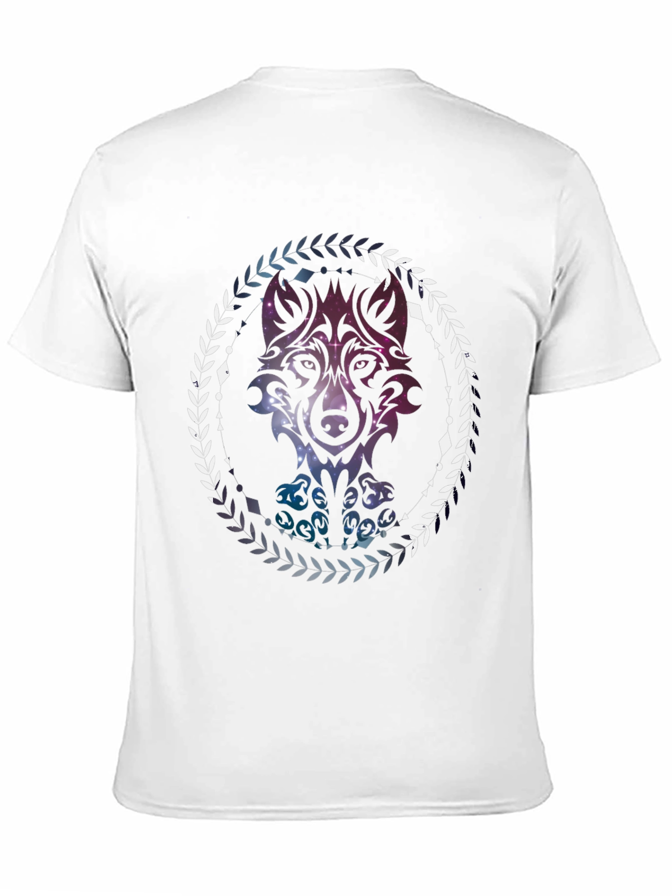 Black Wolf Galaxy T-Shirt - Artistic Graphic Tee view 11