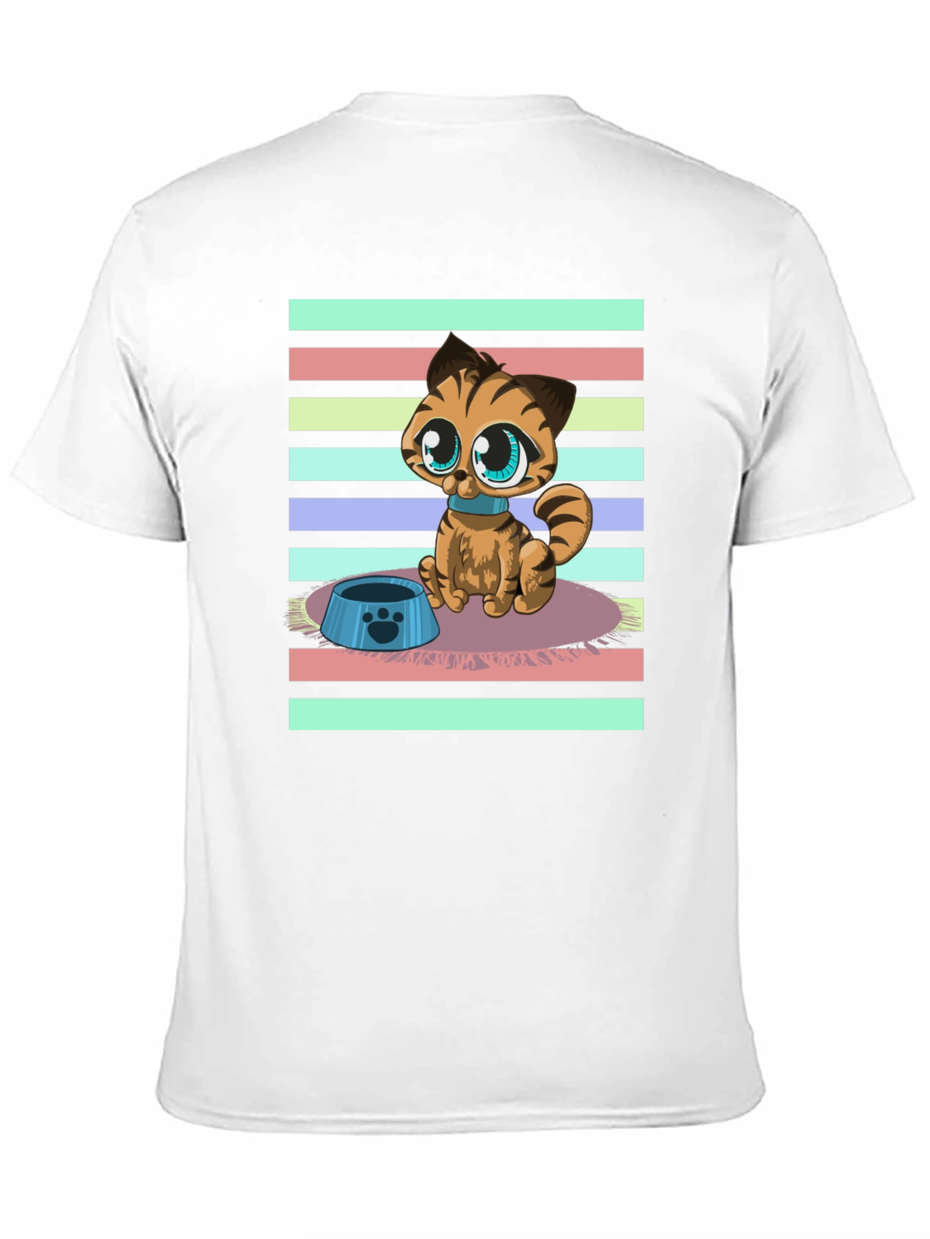 Black Cute Cartoon Cat Graphic T-Shirt view 11