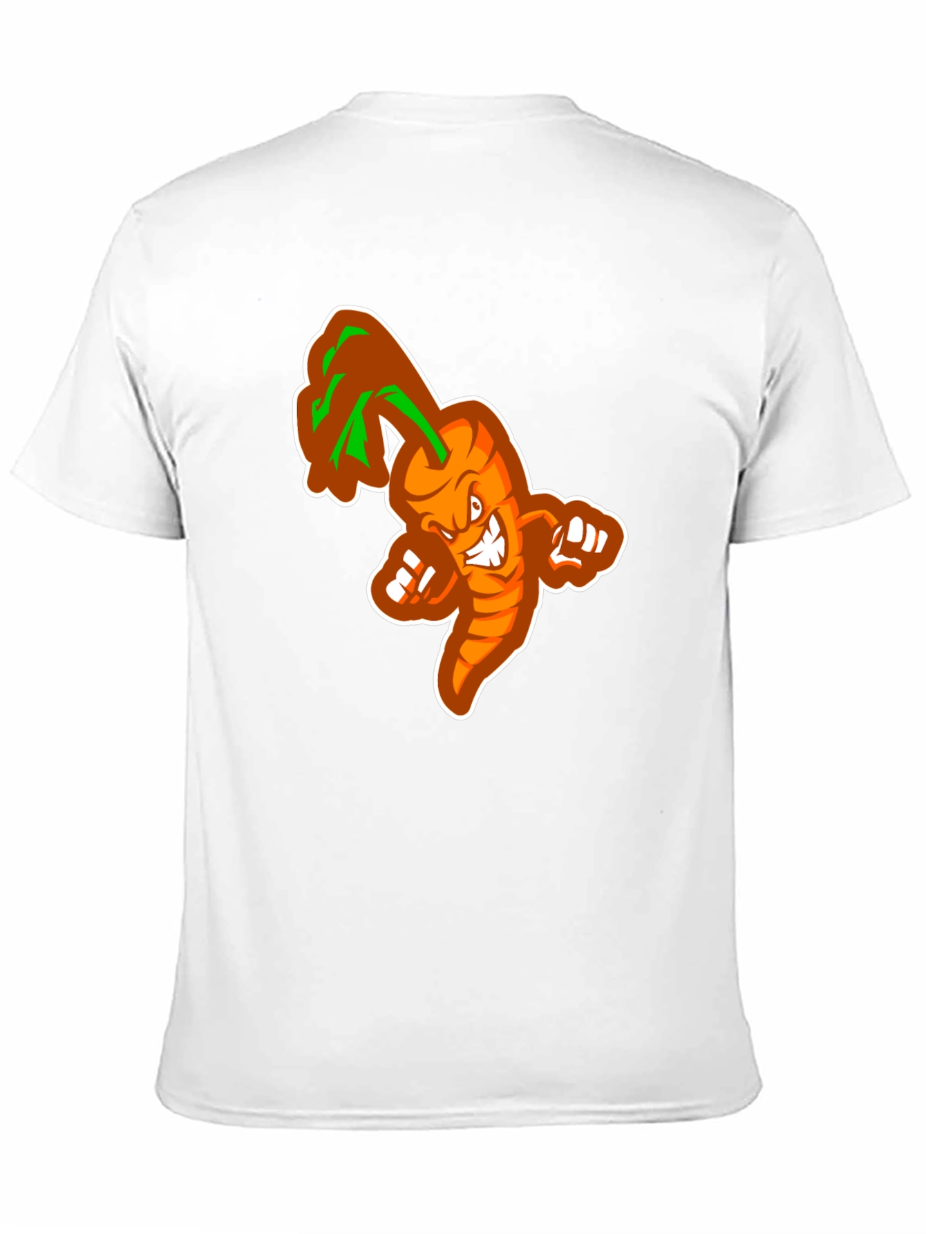 Black Men's Black T-shirt with Cartoon Carrot Design view 11