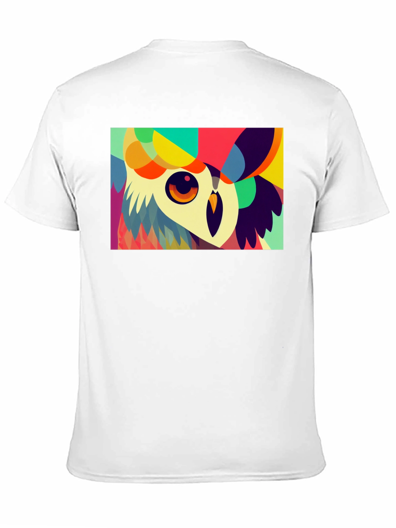 Black Abstract Owl Graphic Tee - Unique Colorful Design view 11