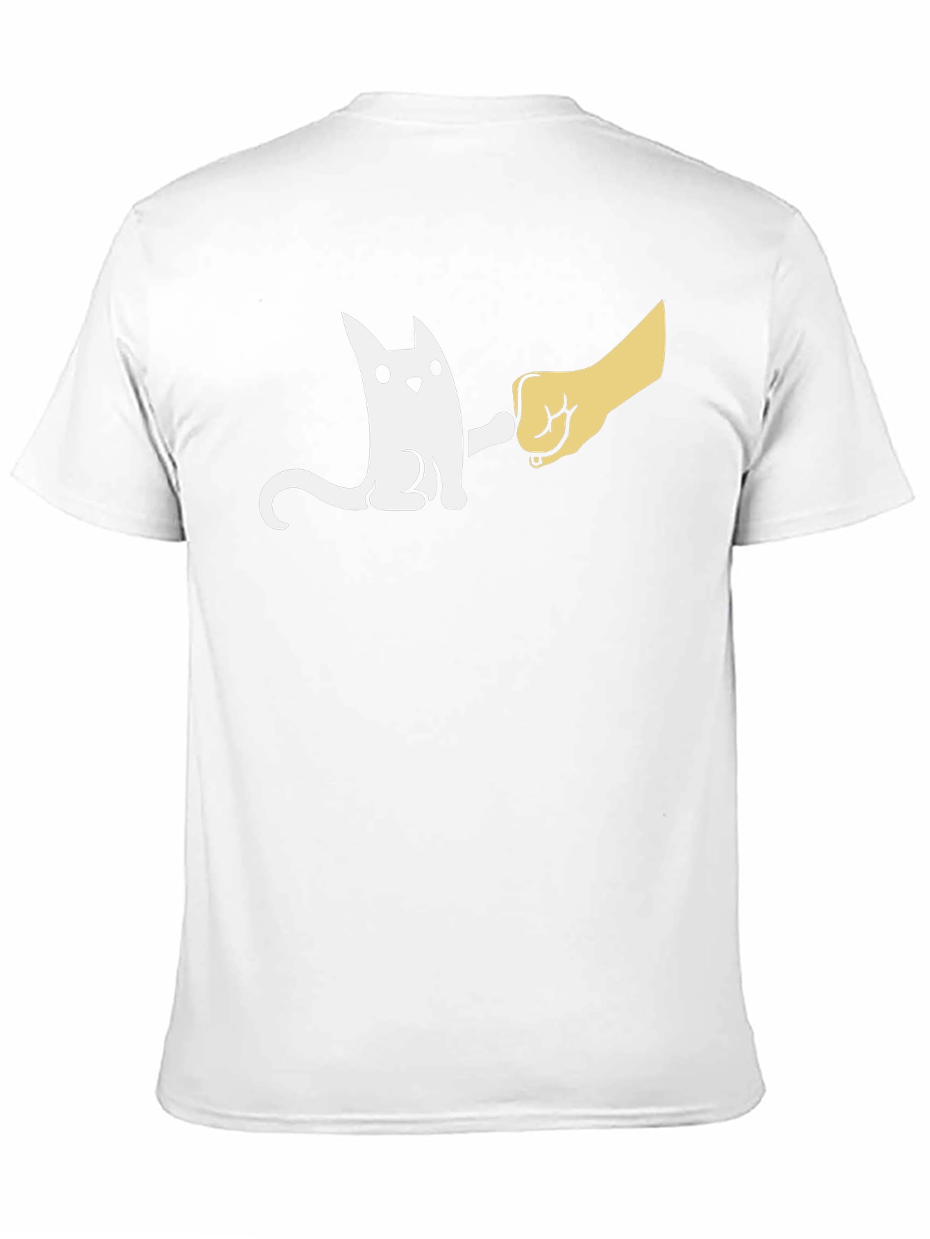 Black Cute Cat Fist Bump Graphic Black T-Shirt view 11