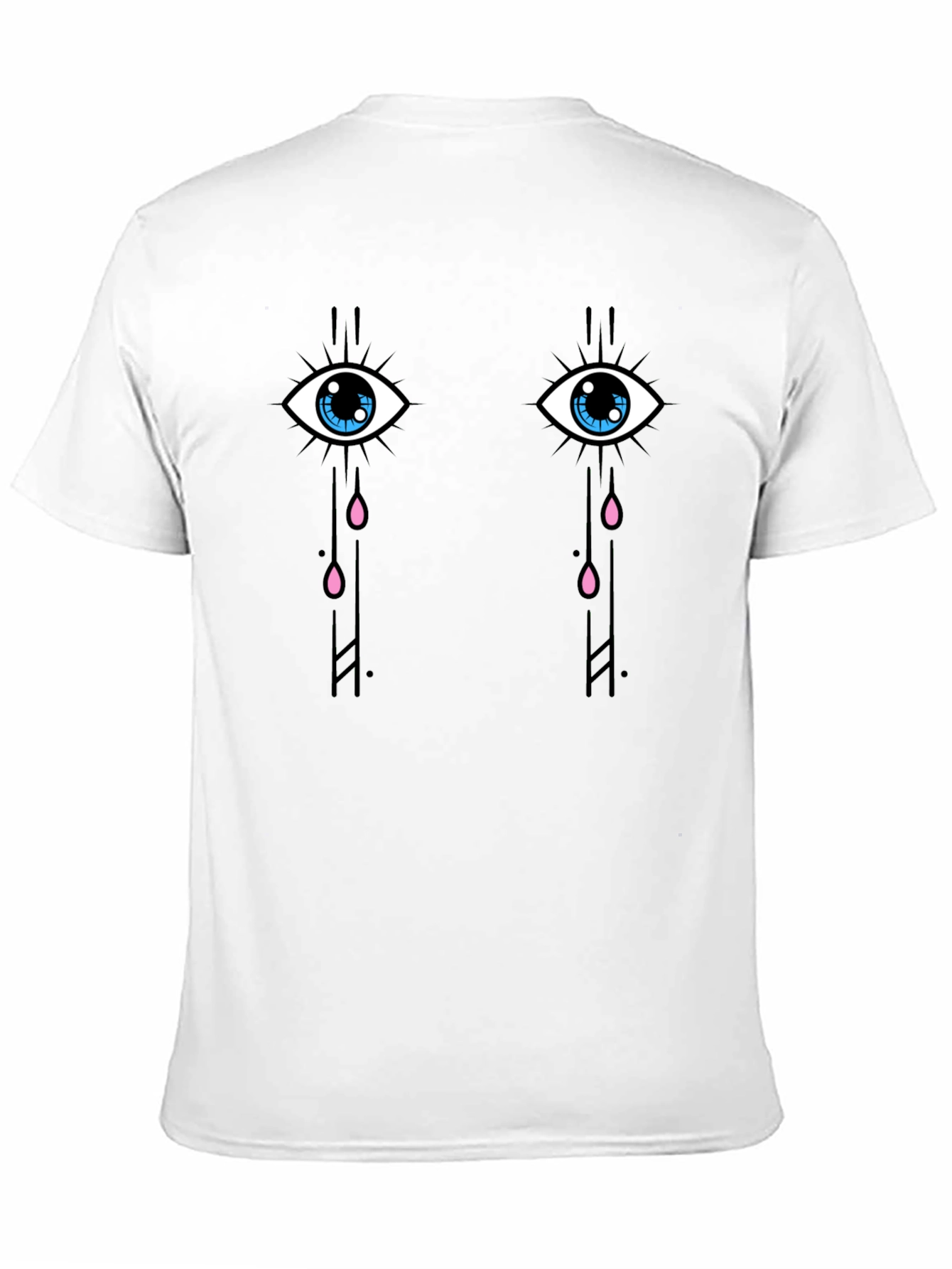 Black Teary Eyes Graphic Tee - Trendy Black Cotton T-Shirt view 11