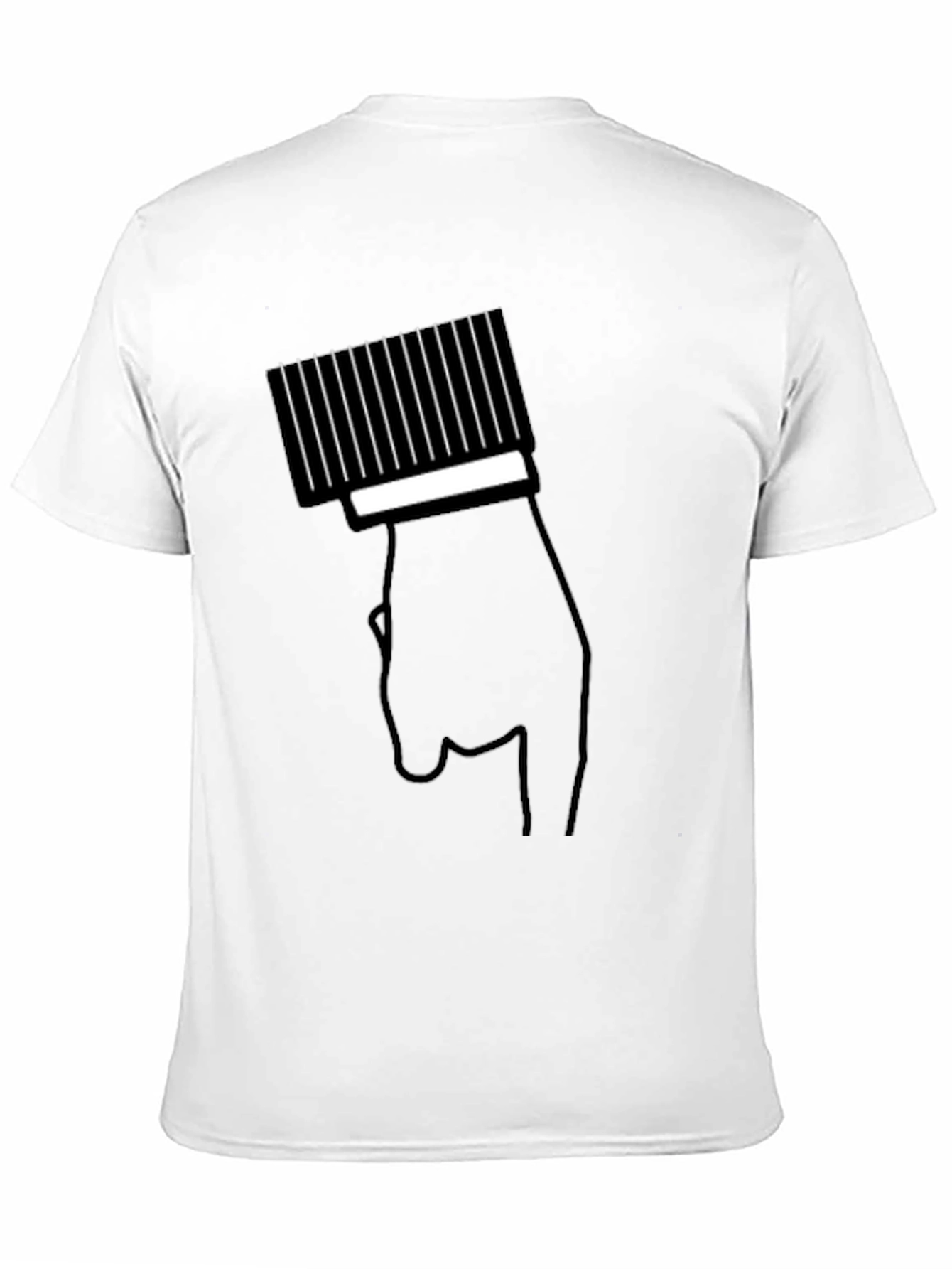 Modern Black T-Shirt with Hand & Barcode Graphic - 11