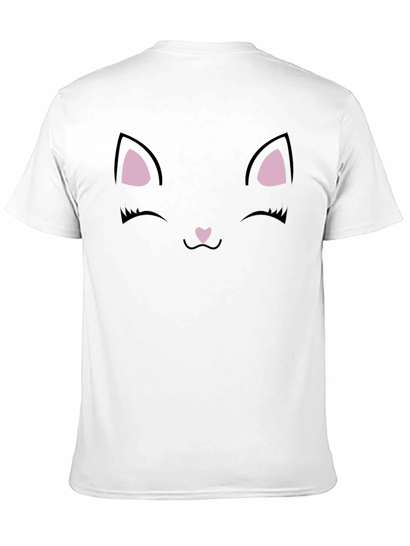 Black Cute Black Cat Face Graphic T-Shirt view 11