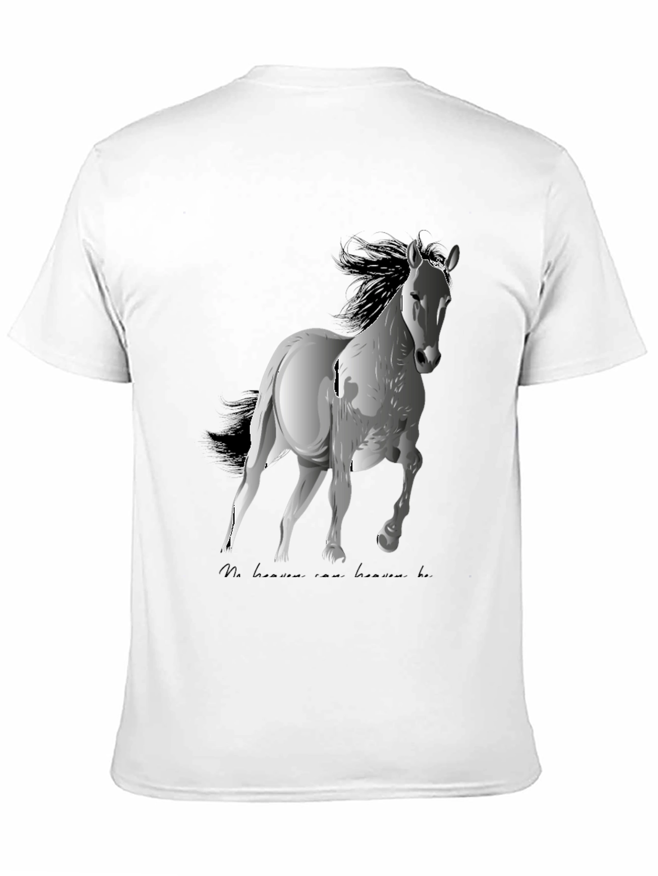 Black Horse Graphic Tee - Black Cotton Blend, Stylish Casual Wear view 11