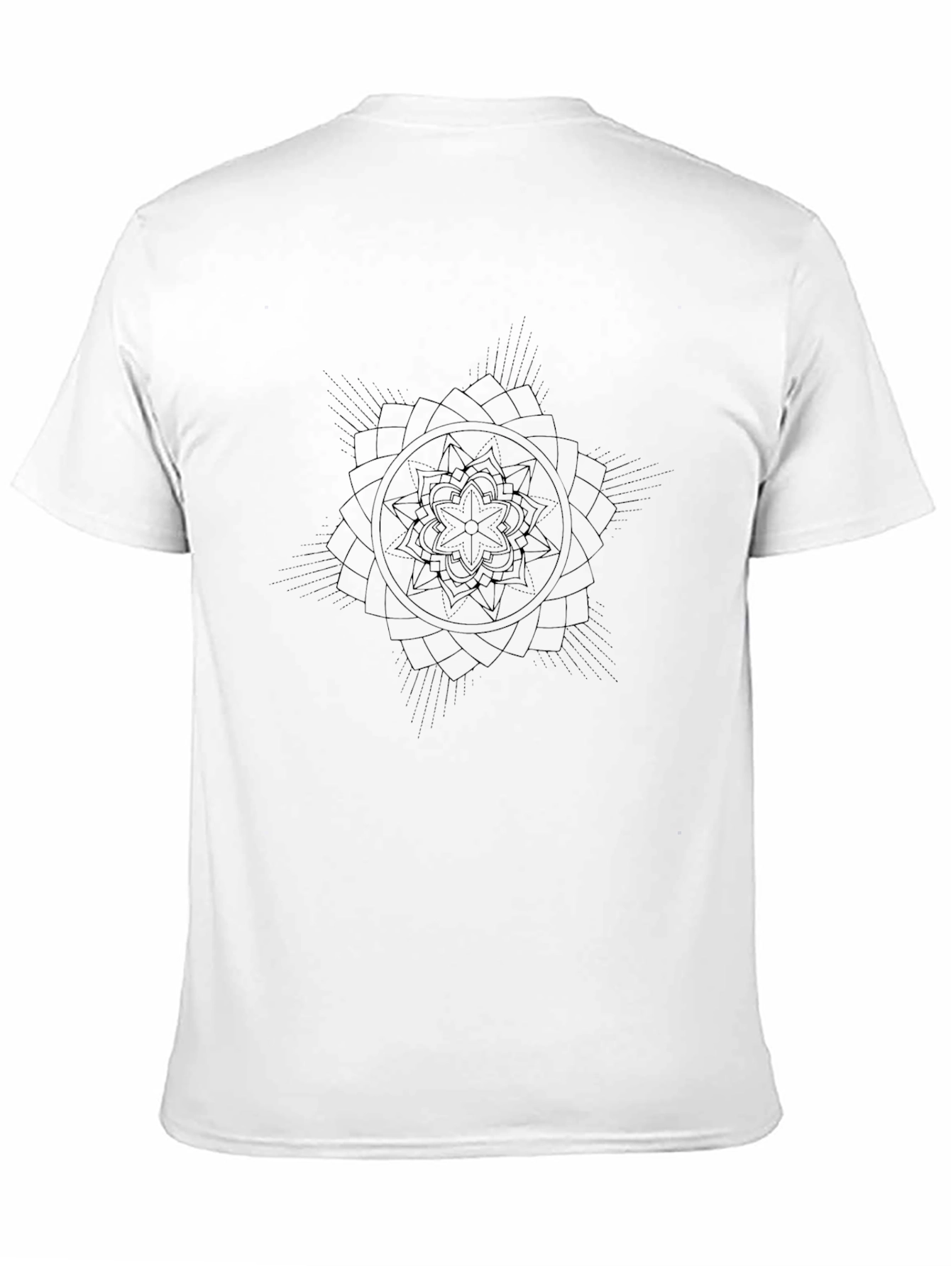 Black Geometric Mandala Graphic Black T-Shirt view 11