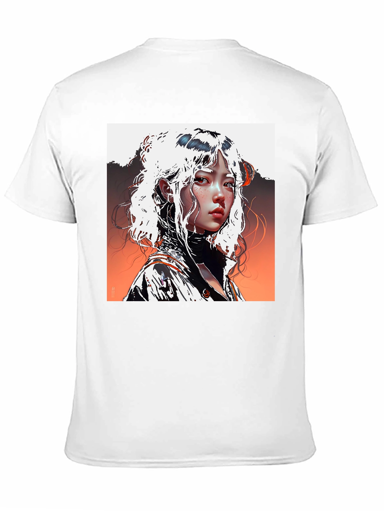 Black Anime Portrait Graphic Tee - Unisex Black T-Shirt view 11