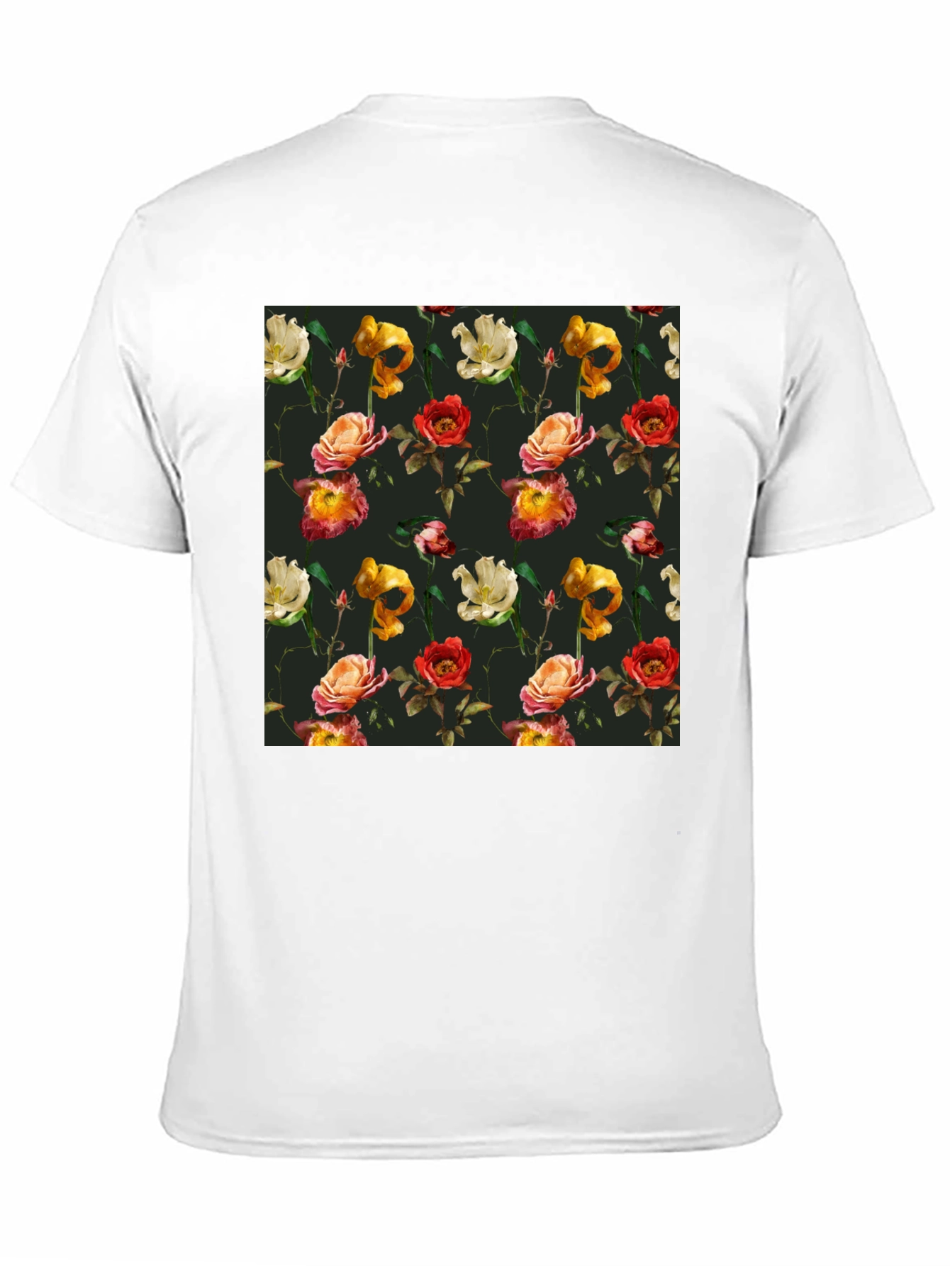 Black Floral Print Black T-Shirt view 11