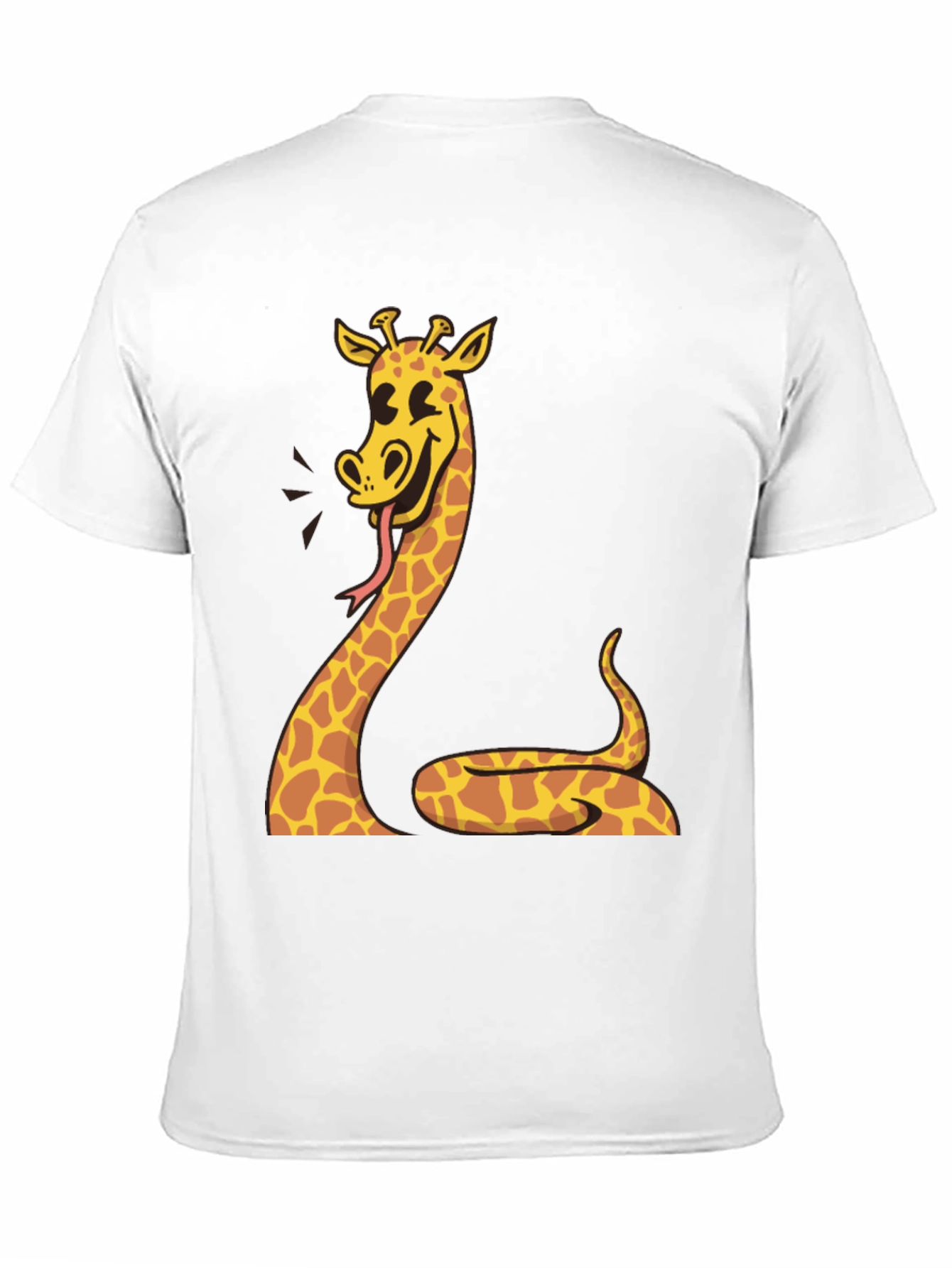 Black Giraffe Snake Graphic Tee - Unique Men's Black T-Shirt view 11