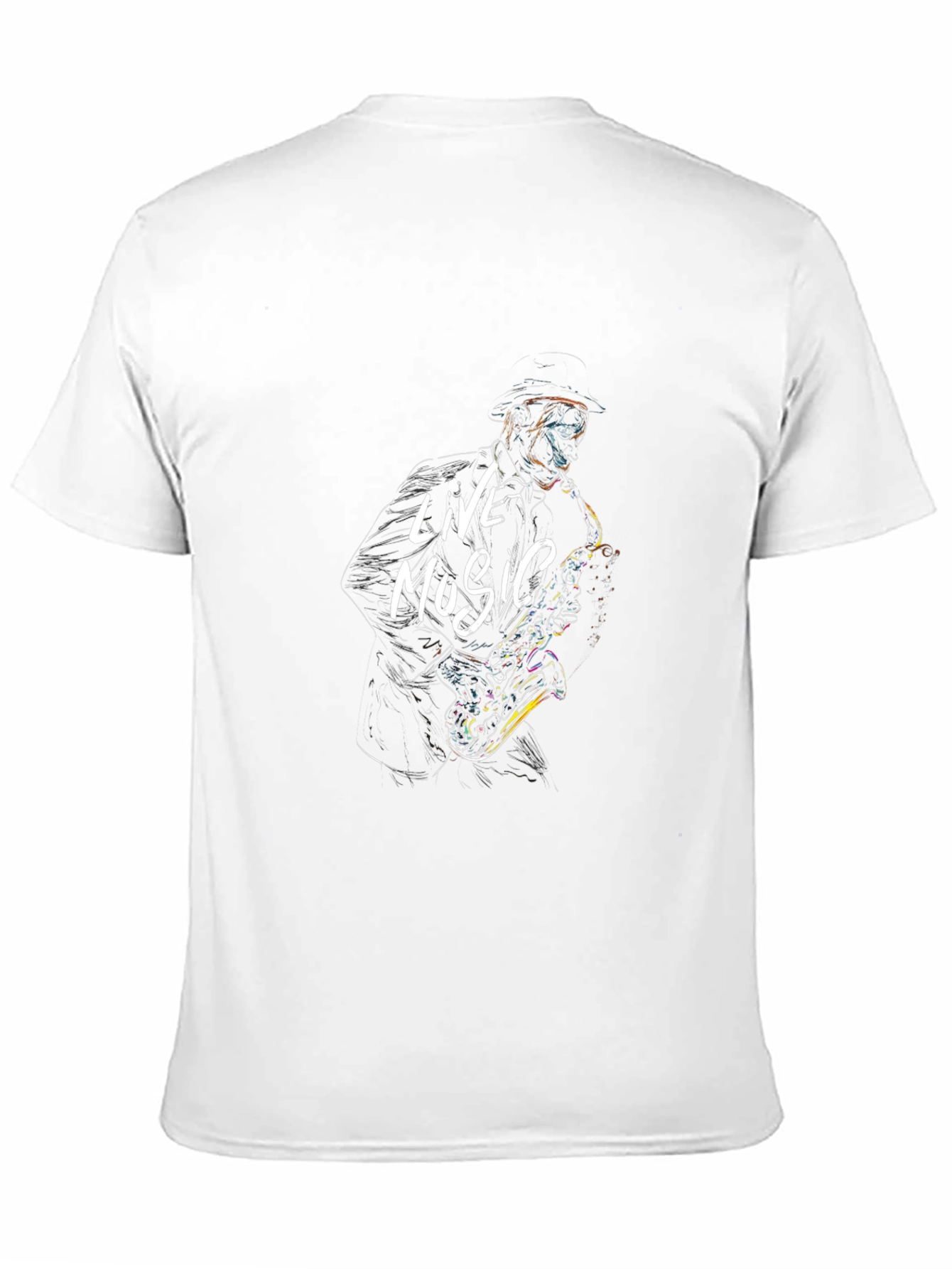 Black Live Music Saxophone Graphic Tee - Black view 11