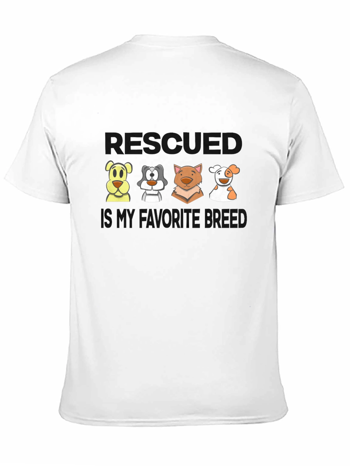 Black Rescued is My Favorite Breed T-Shirt view 11