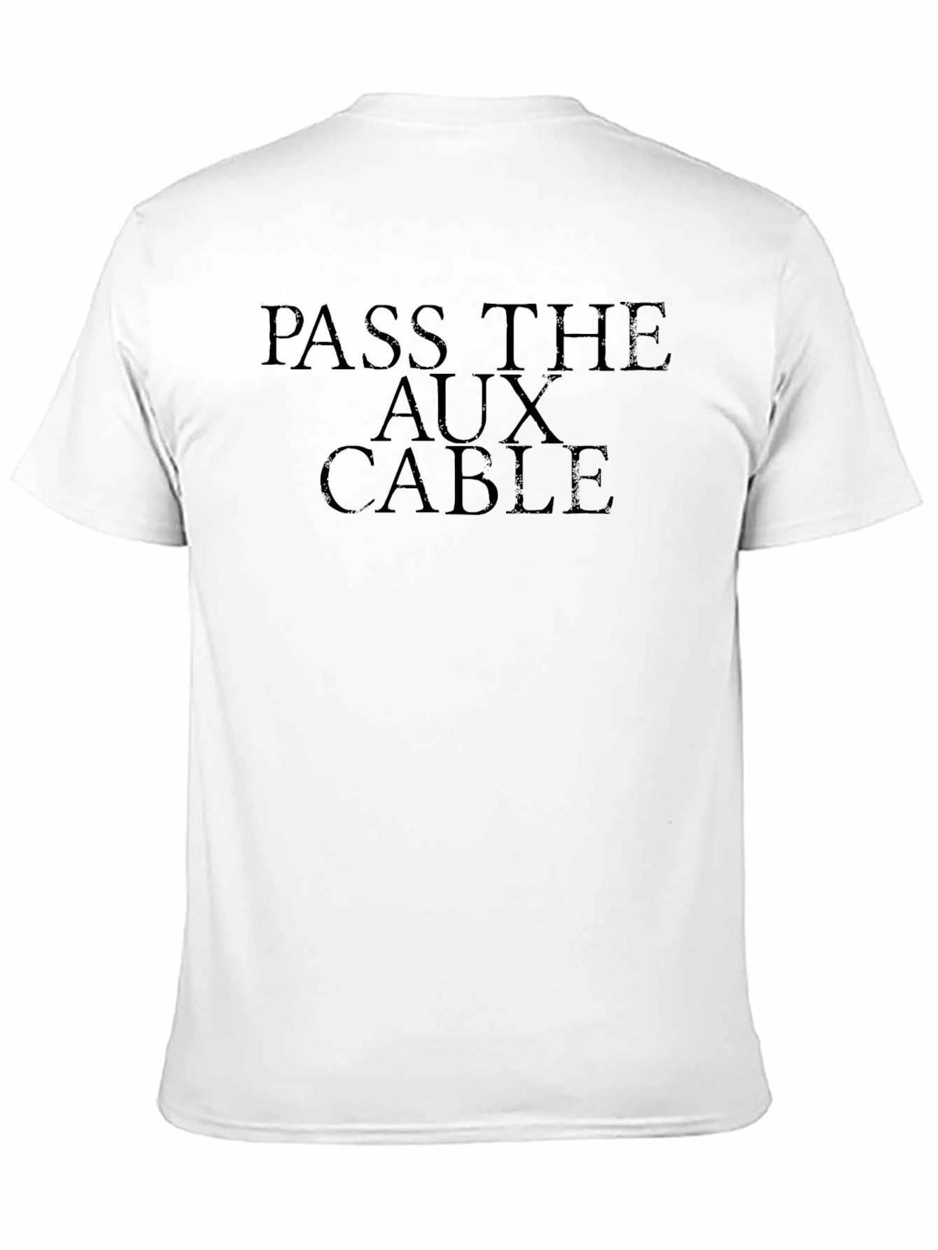 Black Pass The Aux Cable Black T-Shirt Graphic Tee view 11