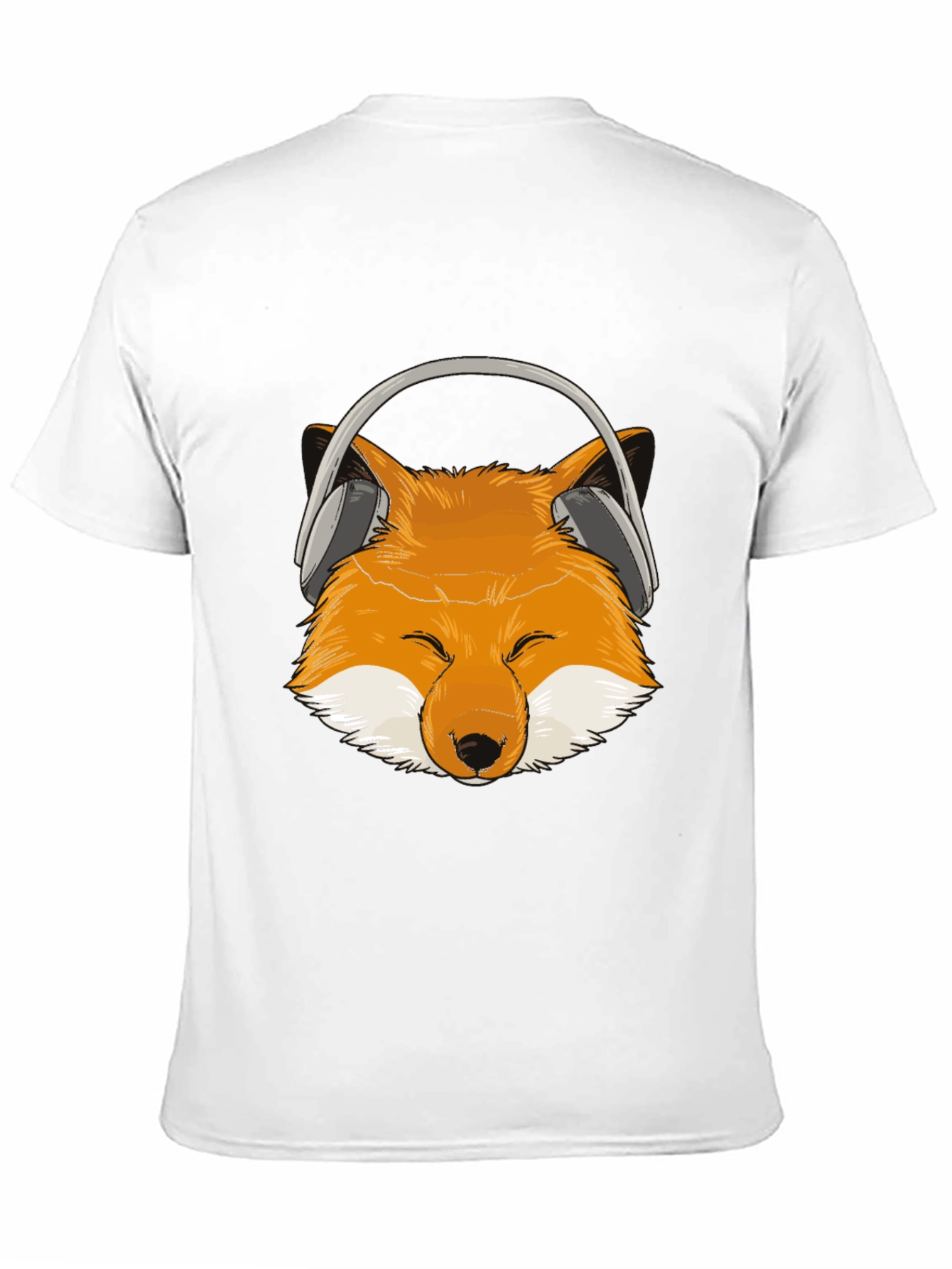 Black Fox Headphone T-Shirt - Cool Animal Design view 11