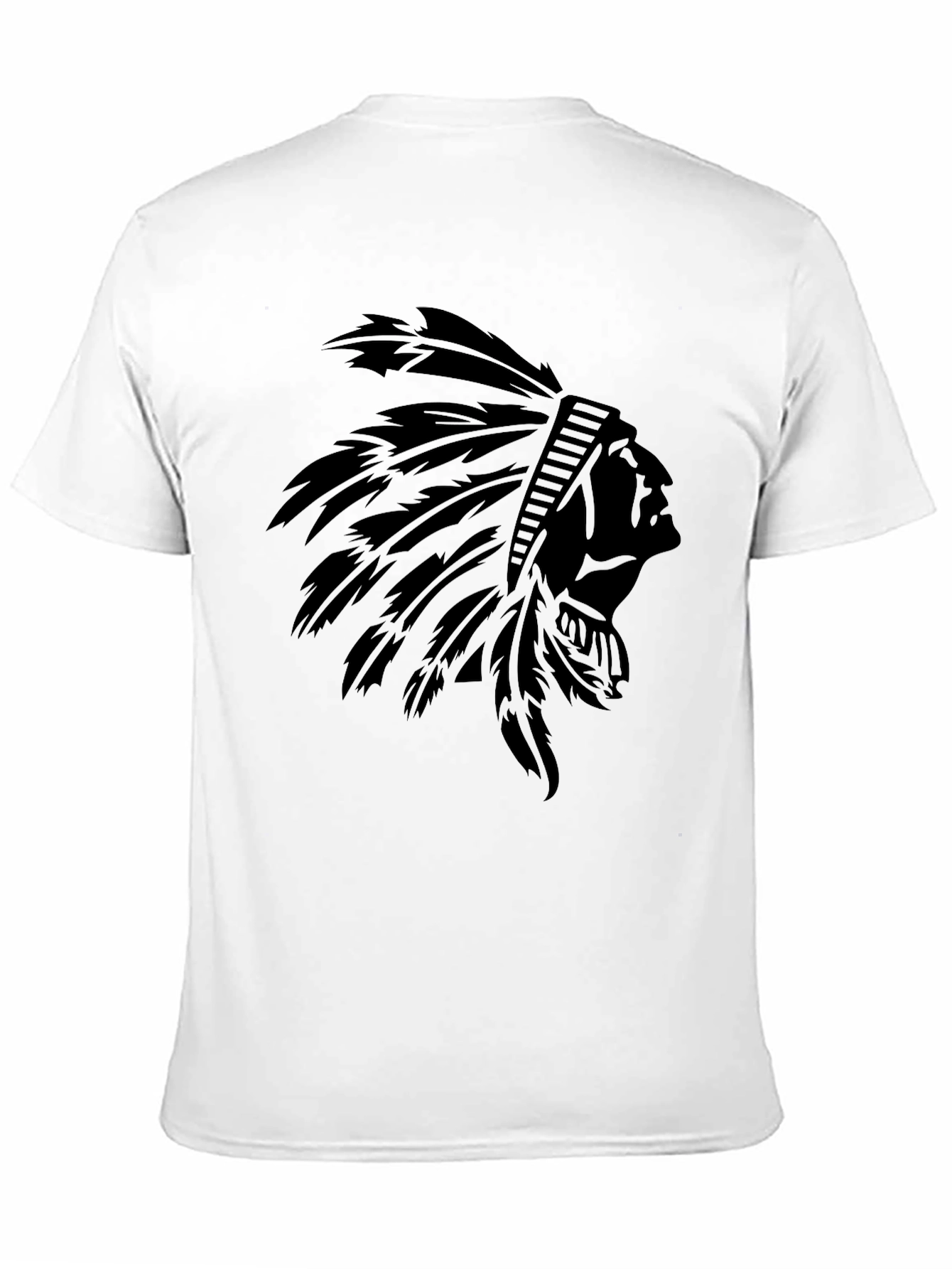 Black T-Shirt with Native American Headdress Graphic - 11